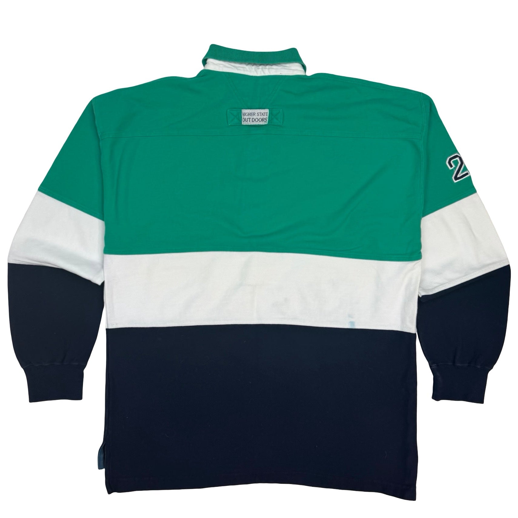 Vintage Higher State Golf Classic Rugby Polo Longsleeve Green