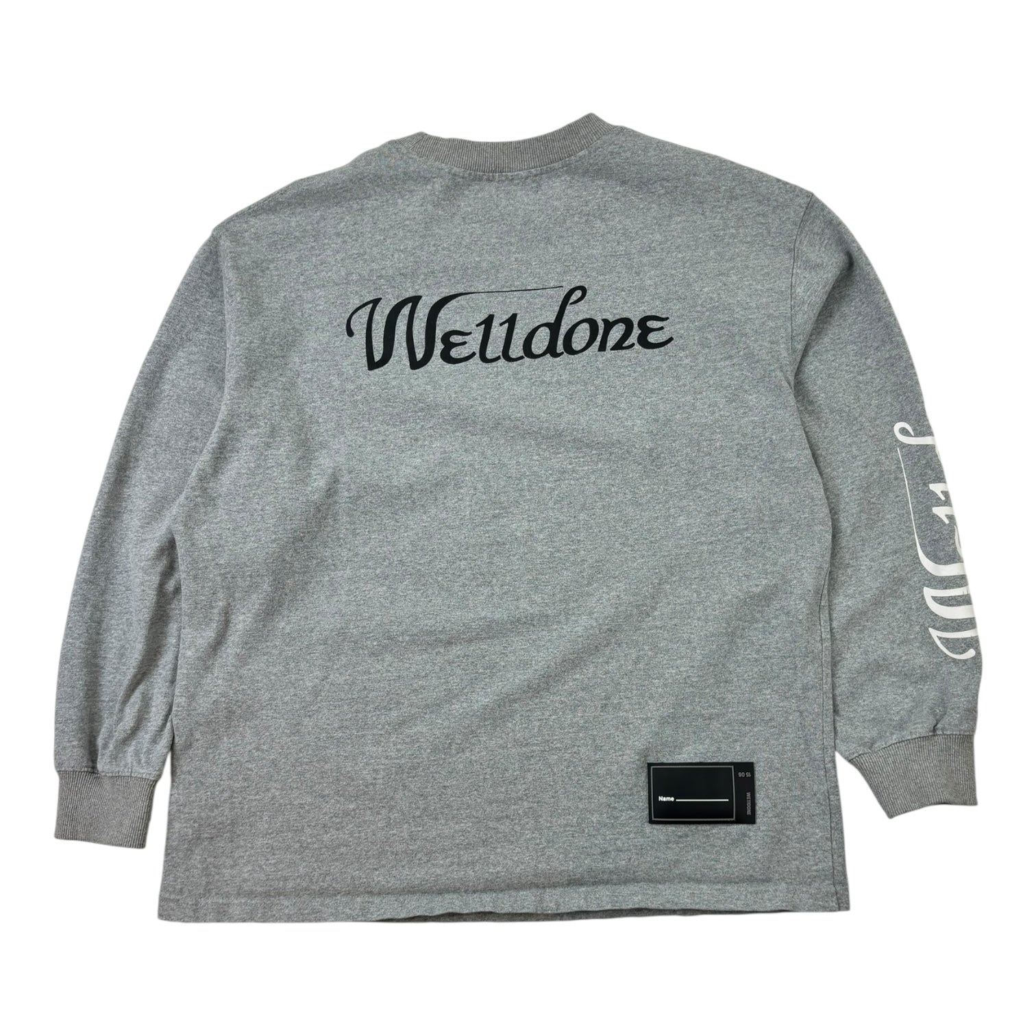 Welldone Print Logo Long Sleeve Shirt Grey
