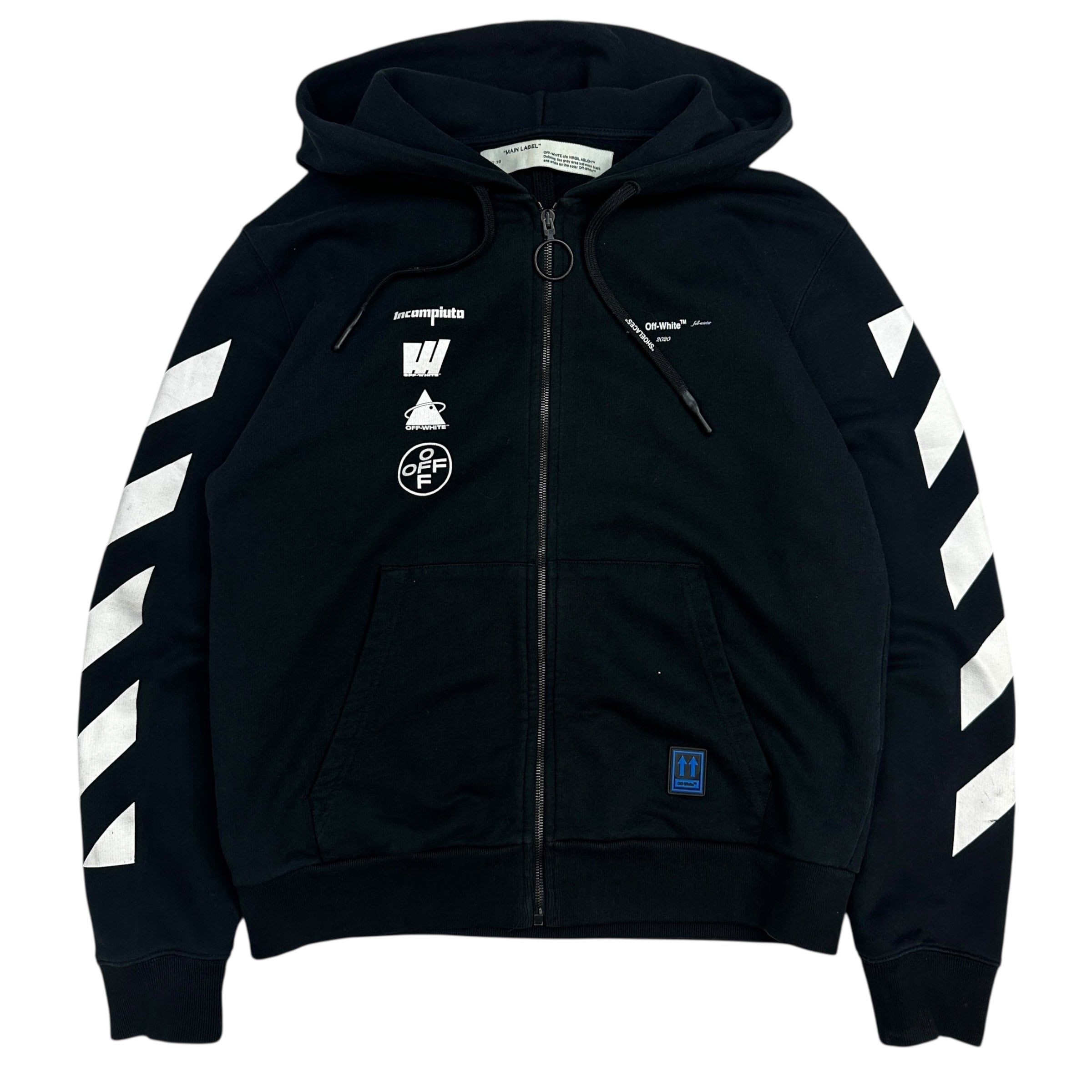 Off White Incomputa Zip Up Hoodie Black