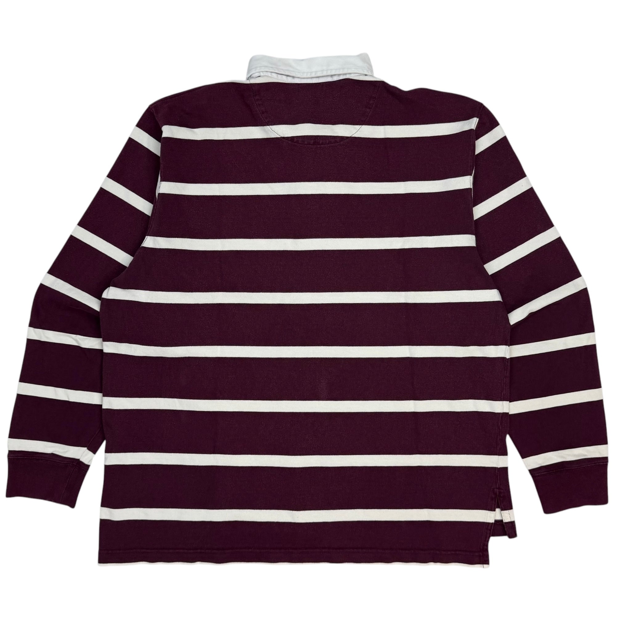 Vintage Polo Ralph Lauren Striped Rugby Longsleeve Polo Burgundy