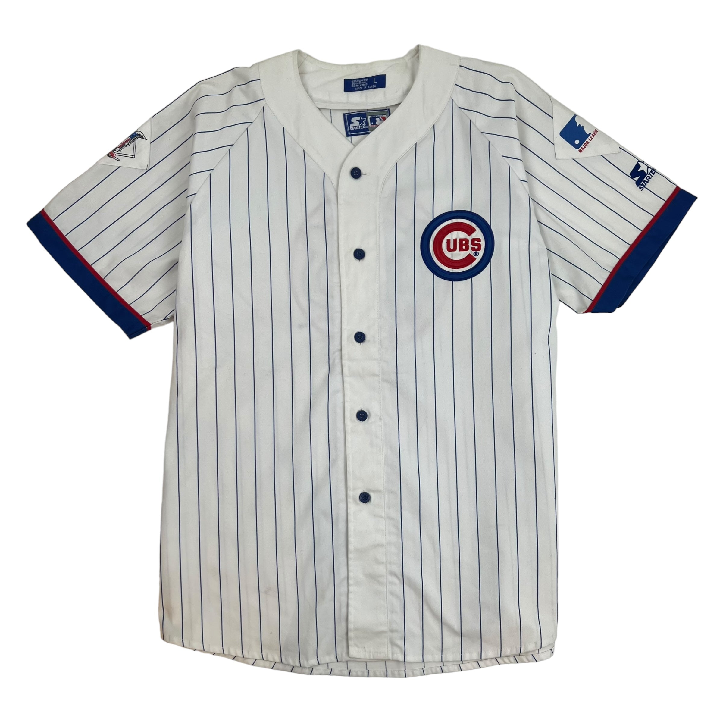 Vintage Starter Chicago Cubs Pinstriped Baseball Jersey