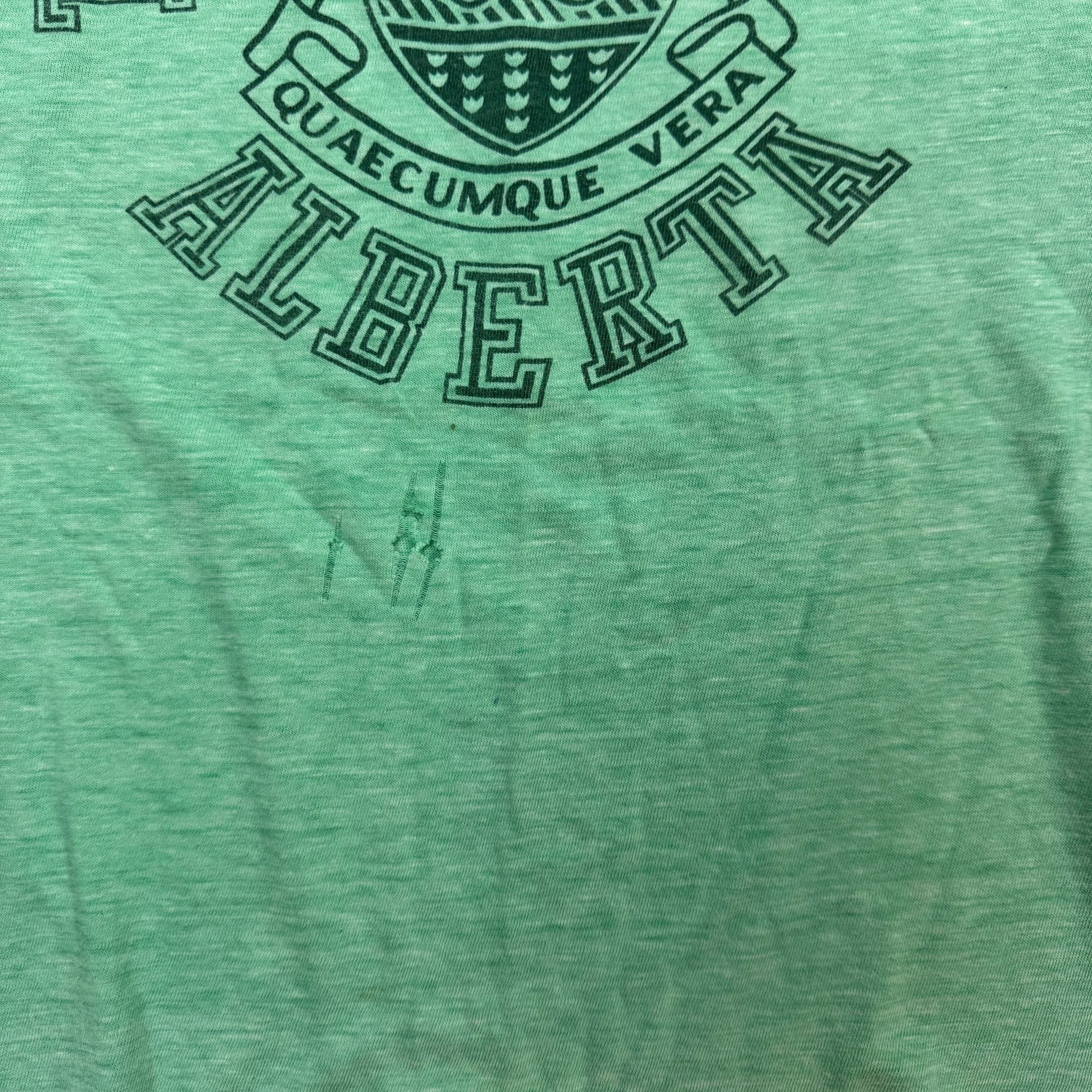 Vintage 1970's University Of Alberta Tee Green