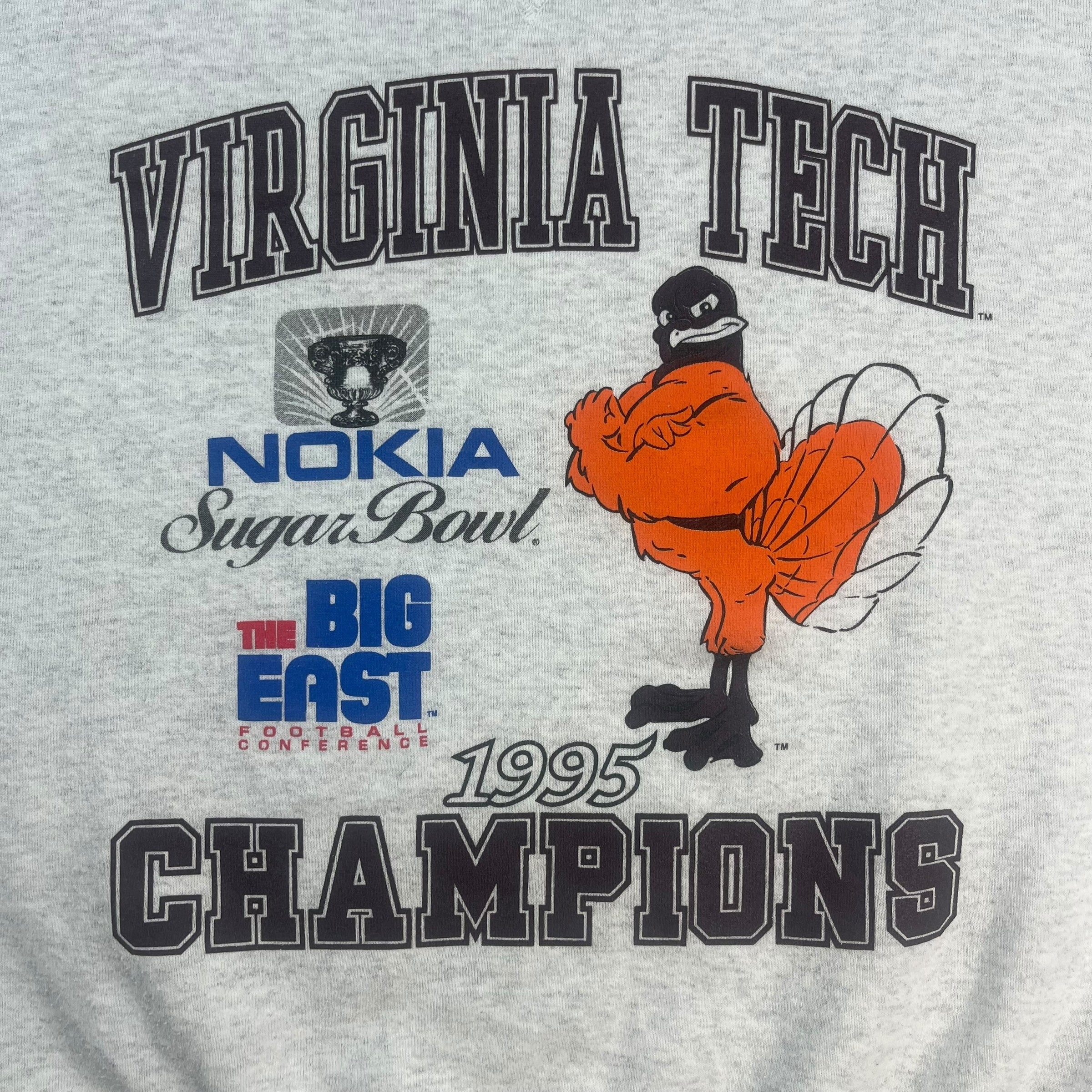 1995 Virginia Tech Sugar Bowl Crewneck Light Grey
