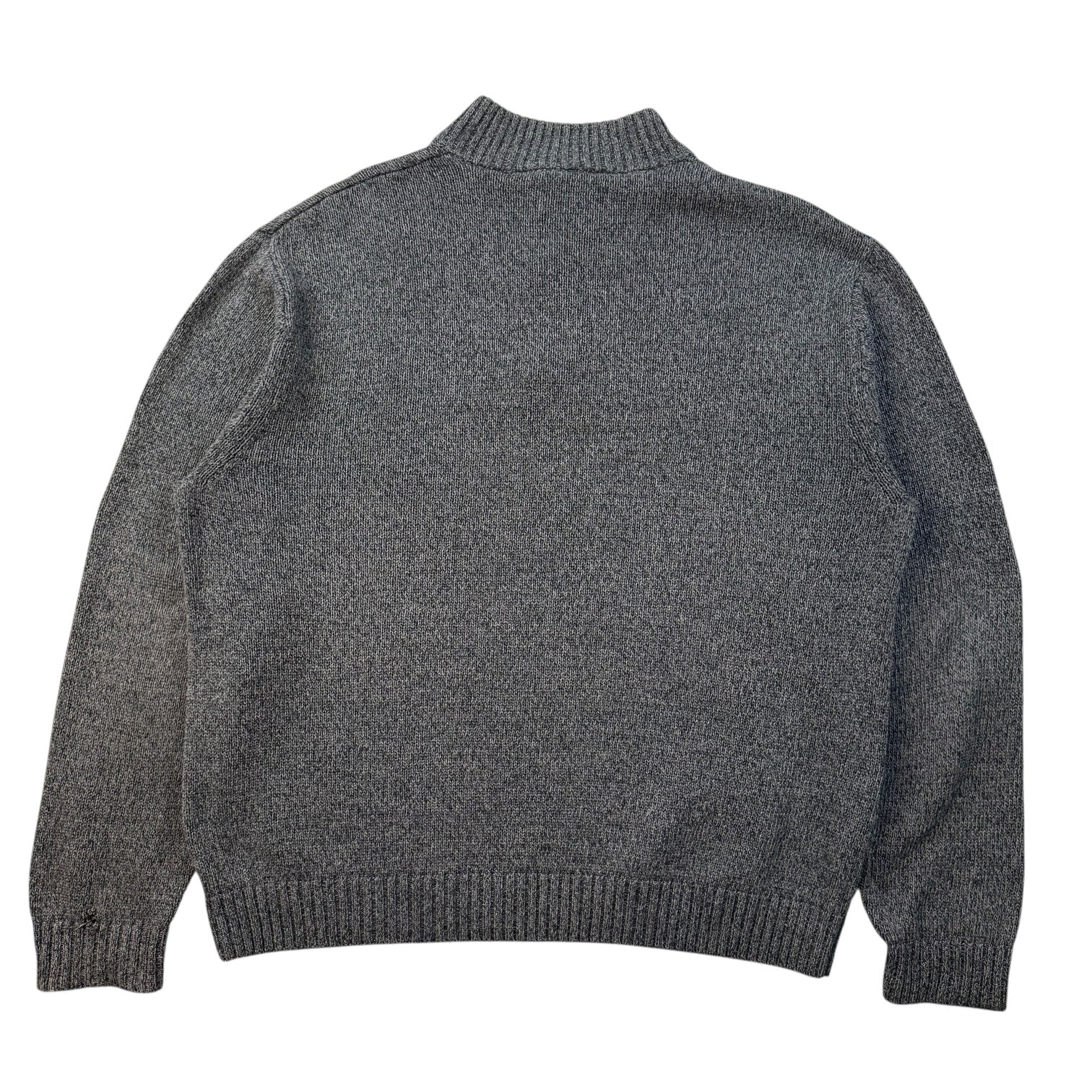 Vintage Chaps Knit Button Up Sweater Grey