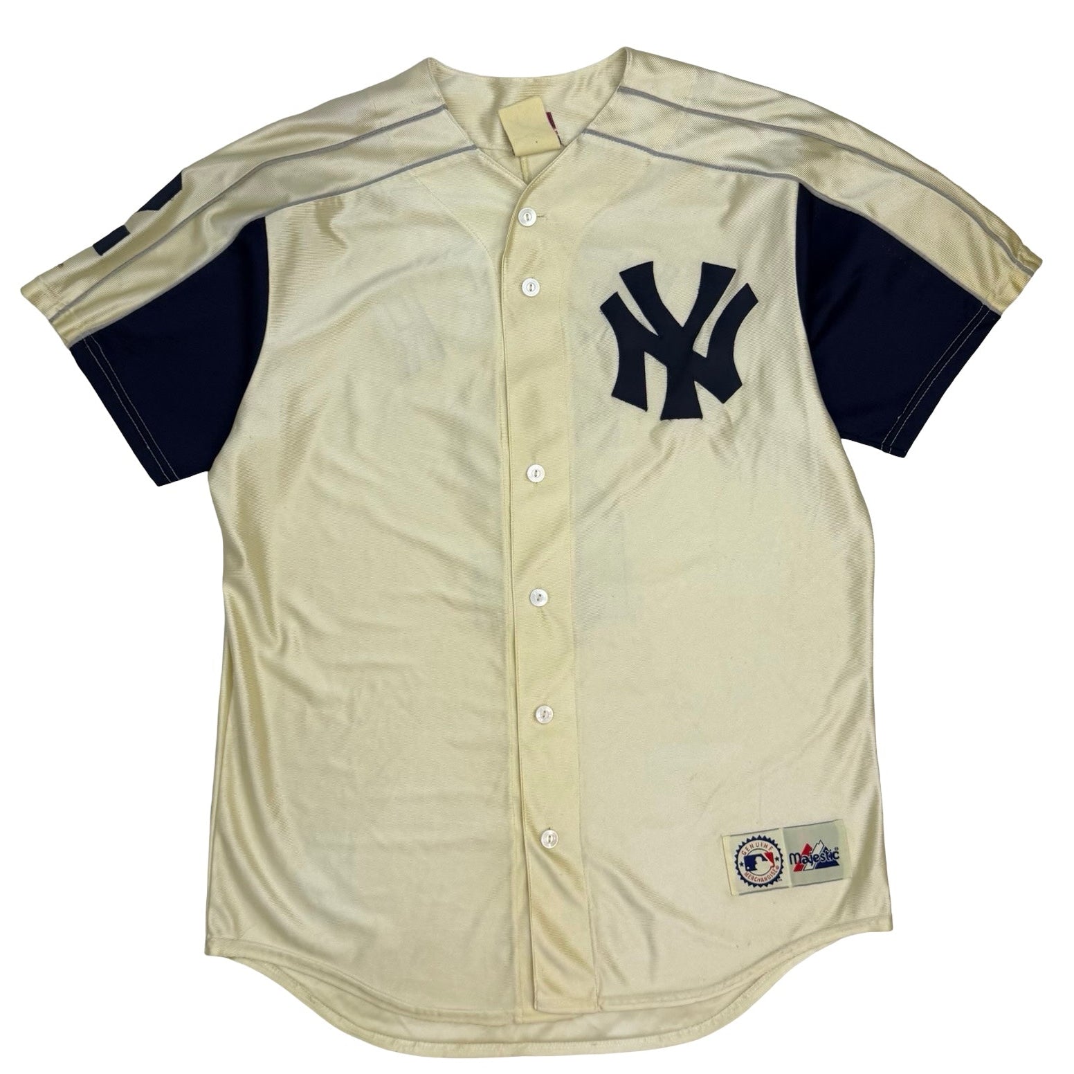 Vintage Derek Jeter New York Yankees Majestic Jersey Cream