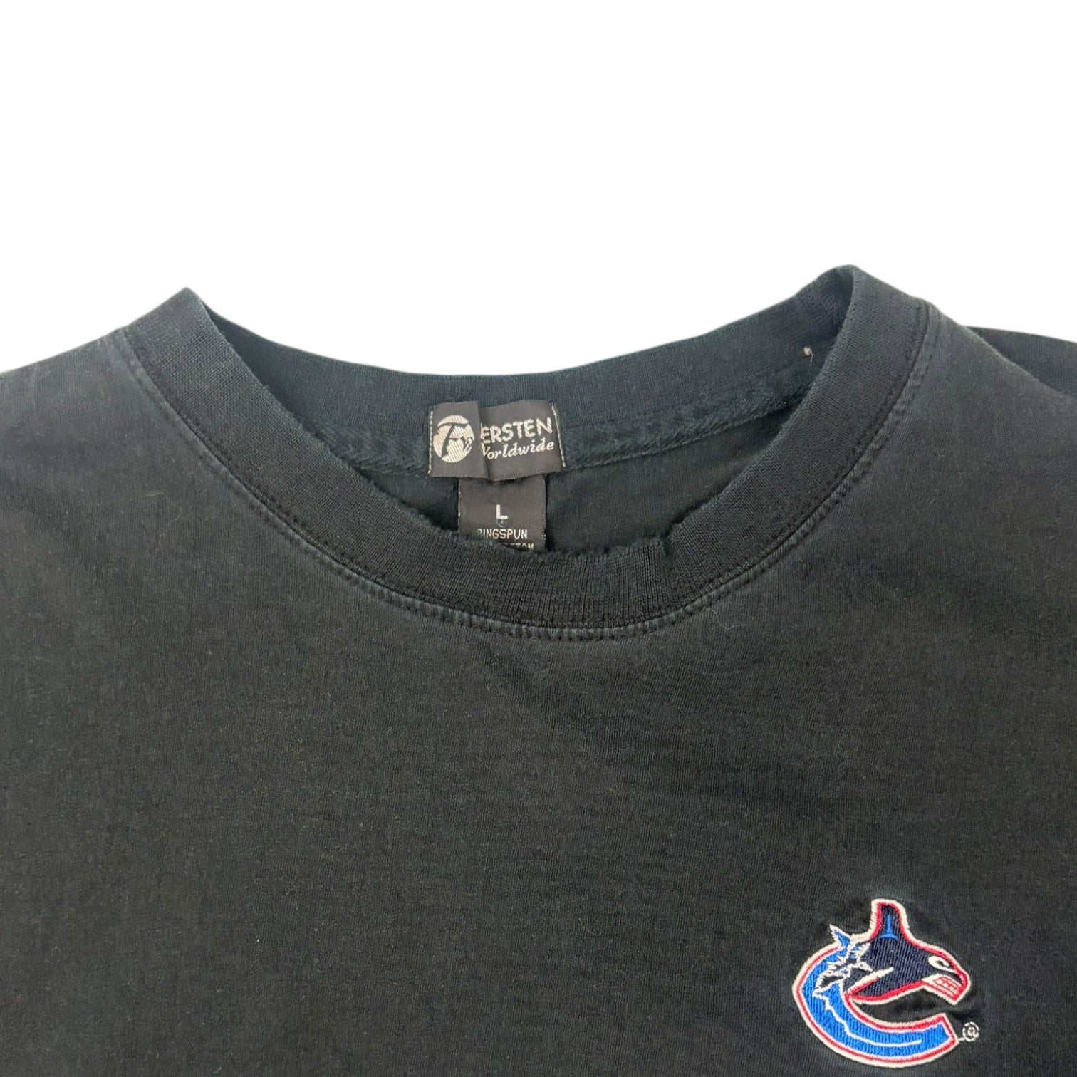 Vintage Vancouver Canucks Embroidered T-Shirt Black