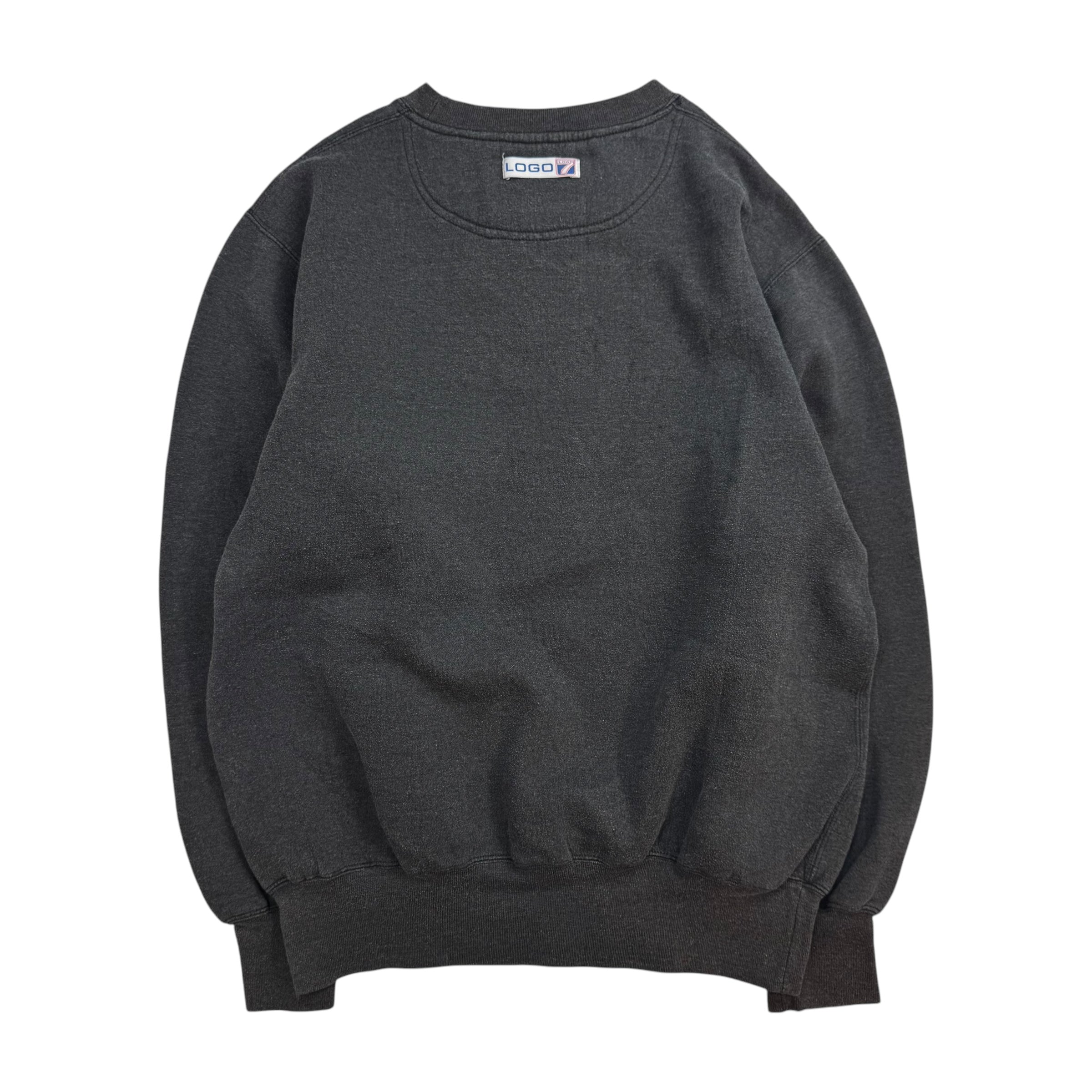 Vintage Logo 7 Chicago Bulls Crewneck Faded Grey