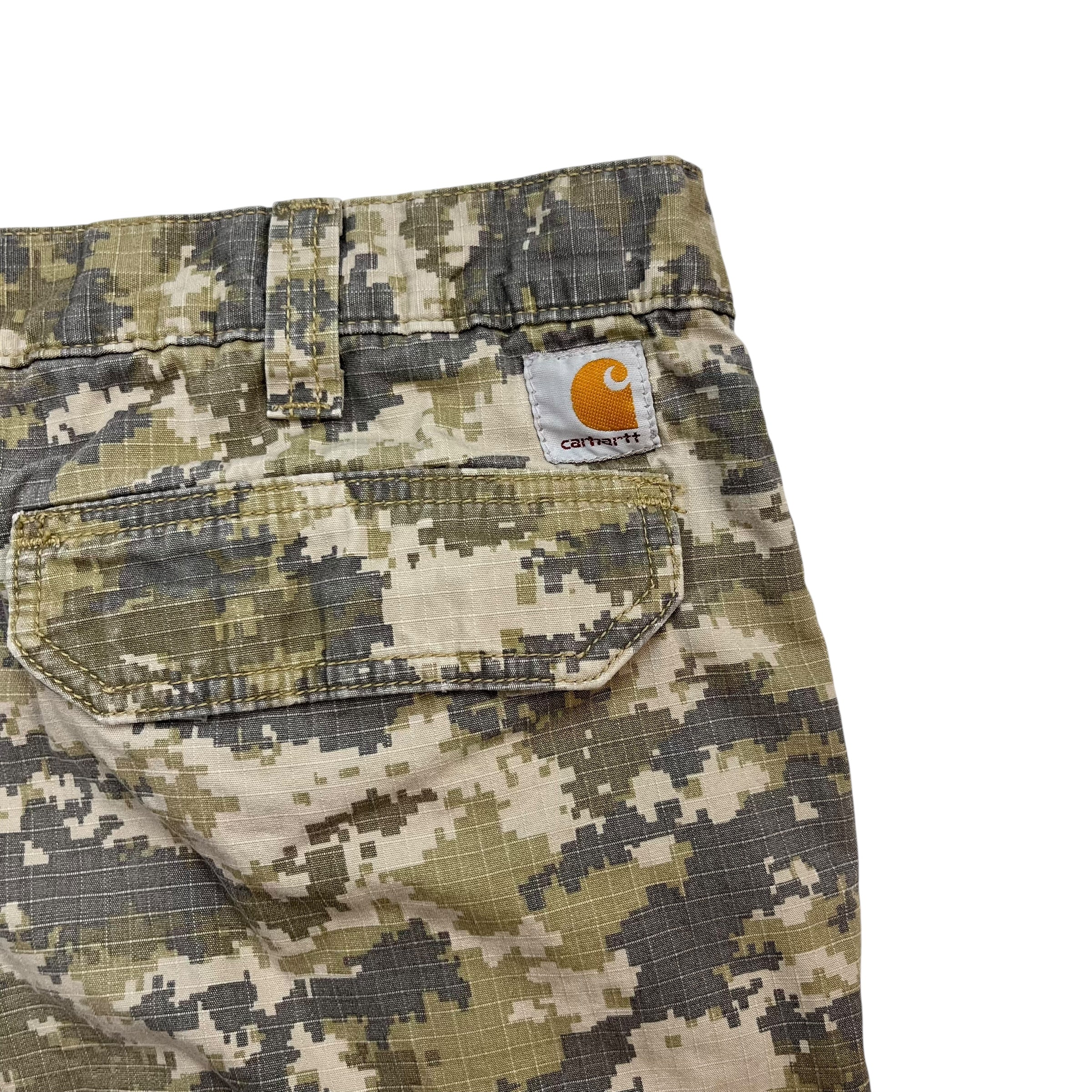 Vintage Carhartt Cargo Shorts Light Green Camo