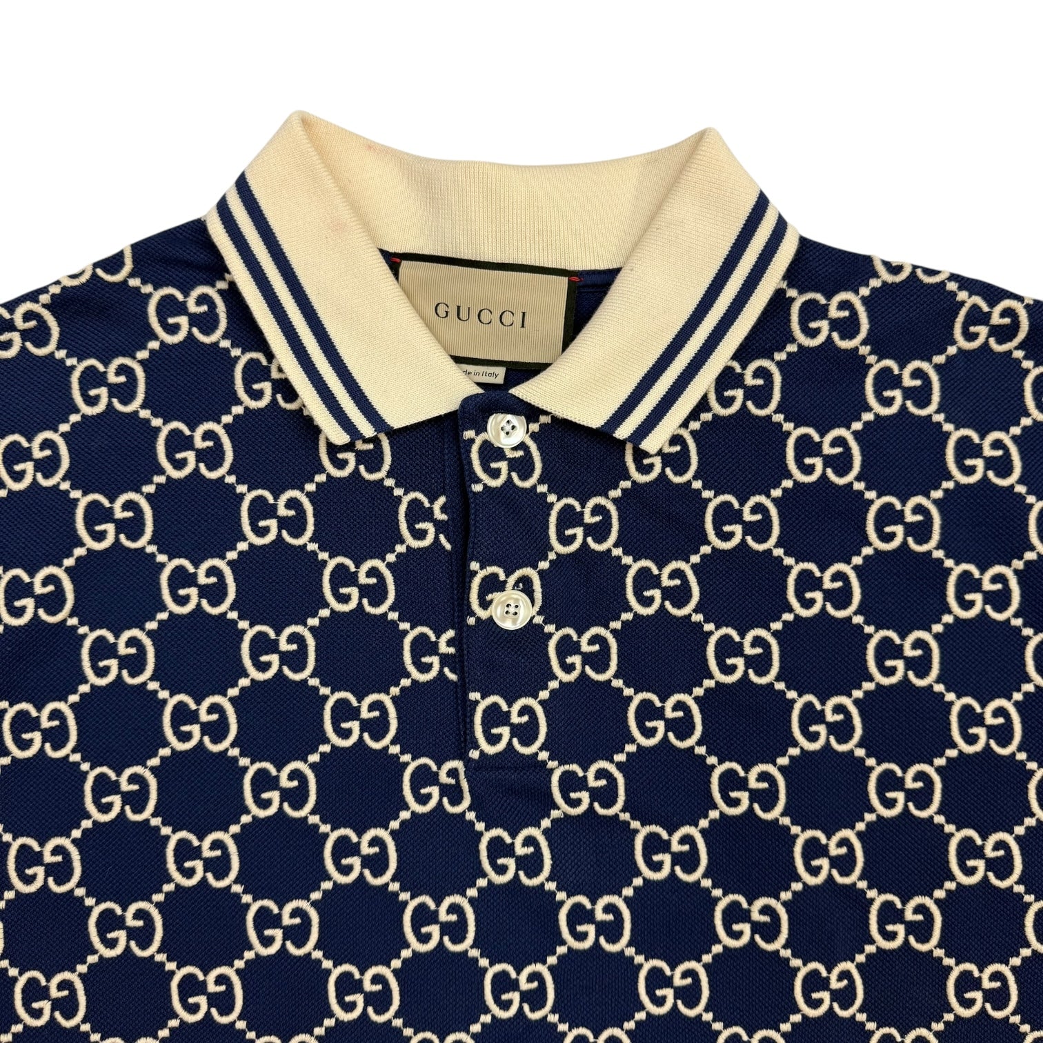 Gucci GG Print Polo Blue