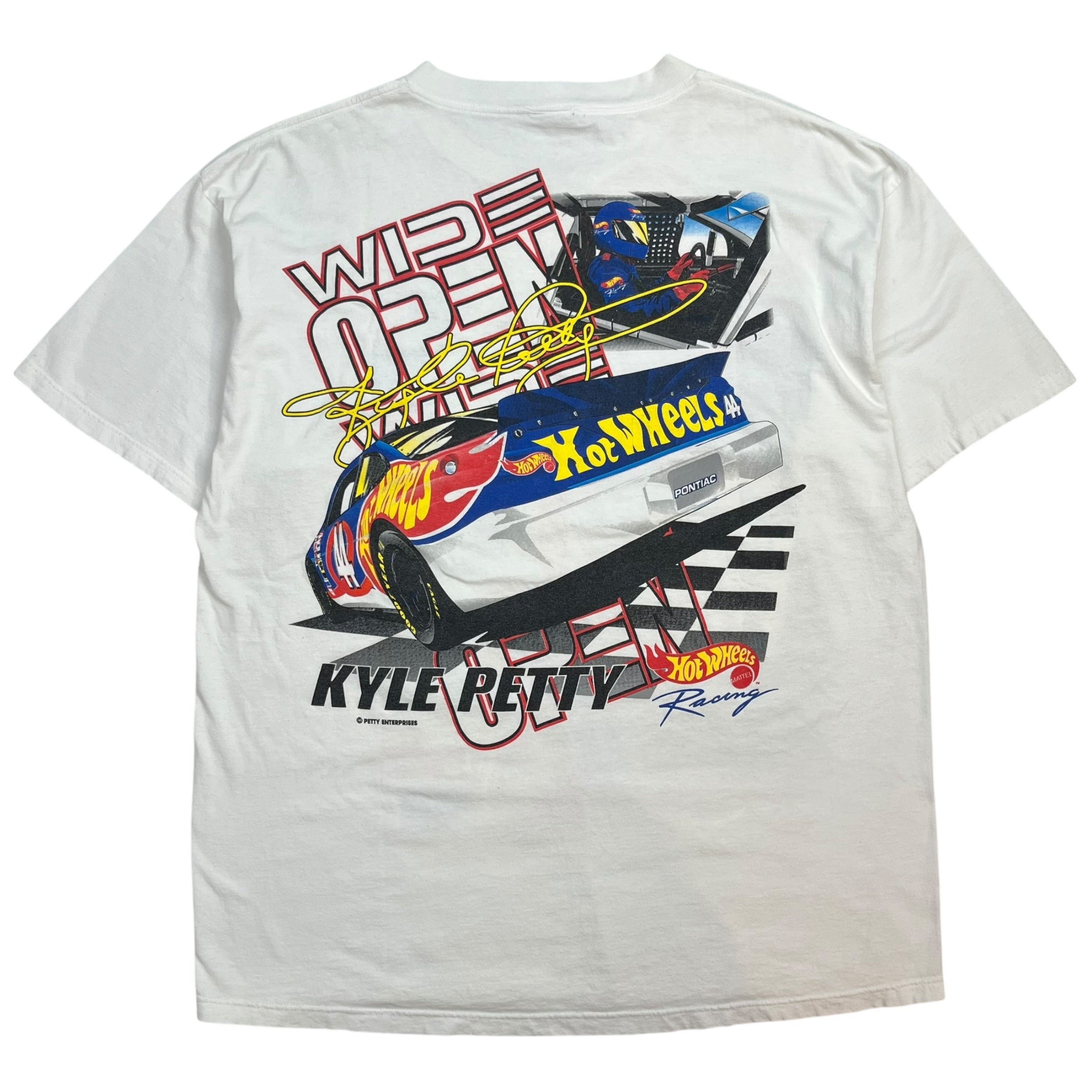 Vintage Kyle Petty Hot Wheelz Racing Tee White