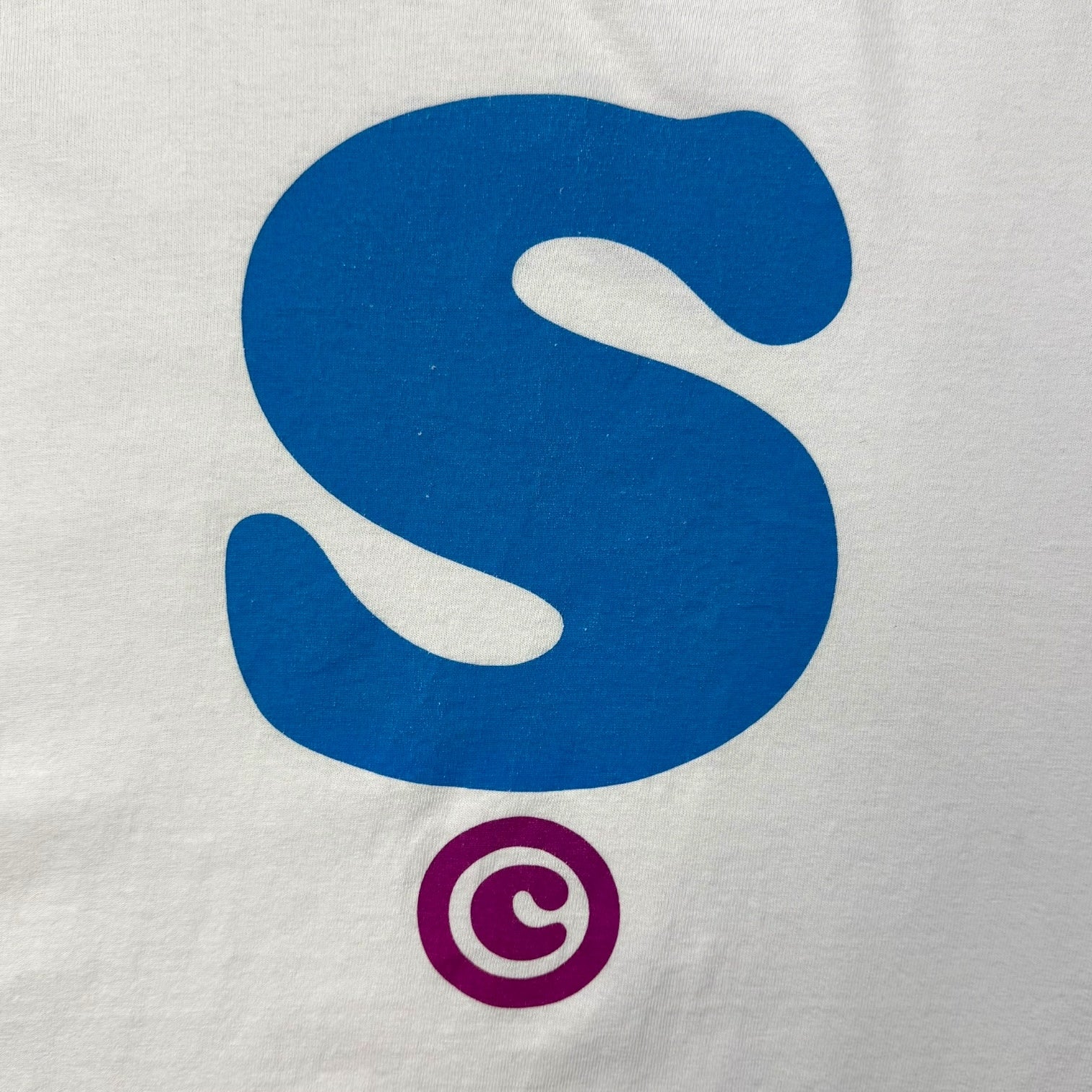 Vintage Y2K Stussy S Logo Tee White