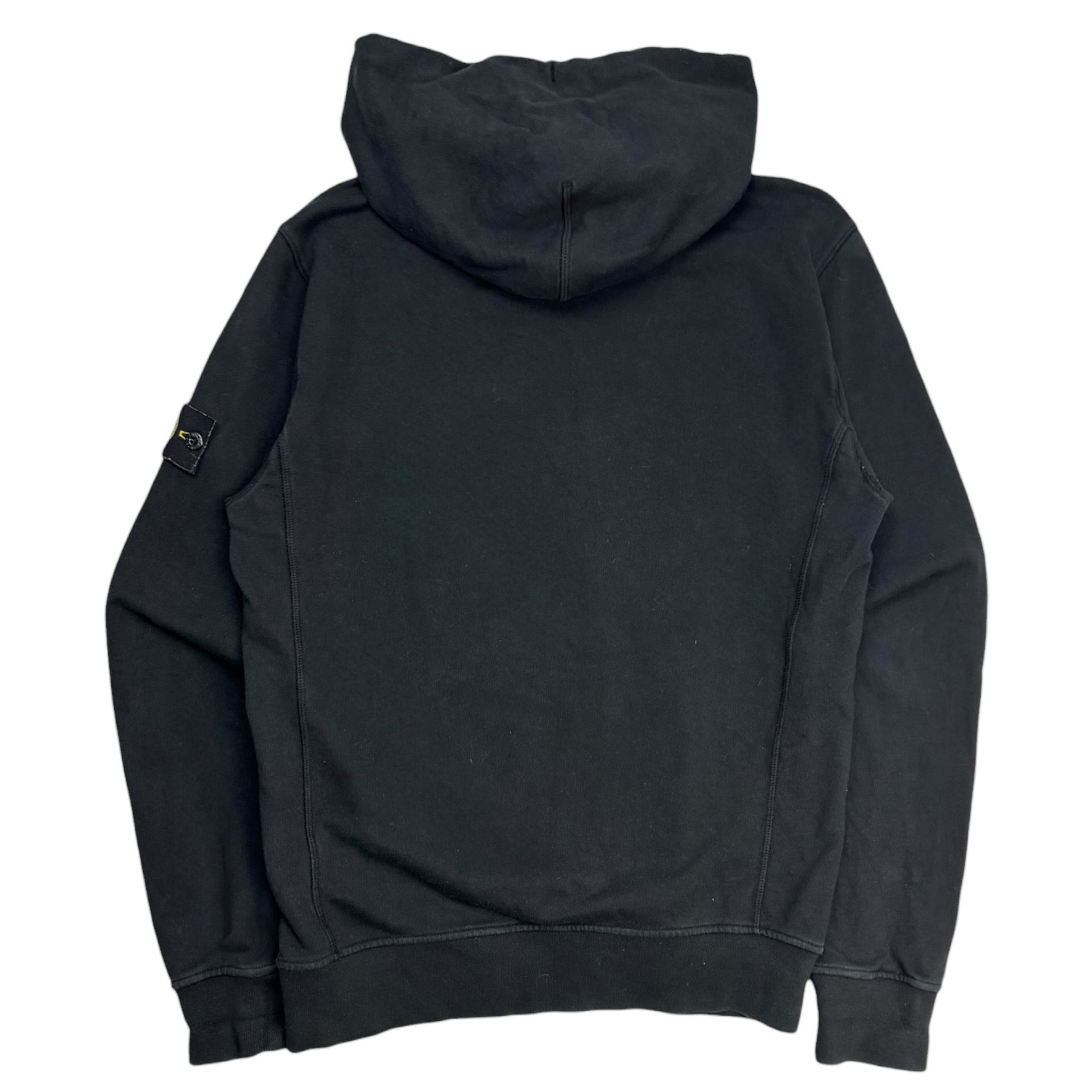Stone Island Logo Patch Drawstring Hoodie Black