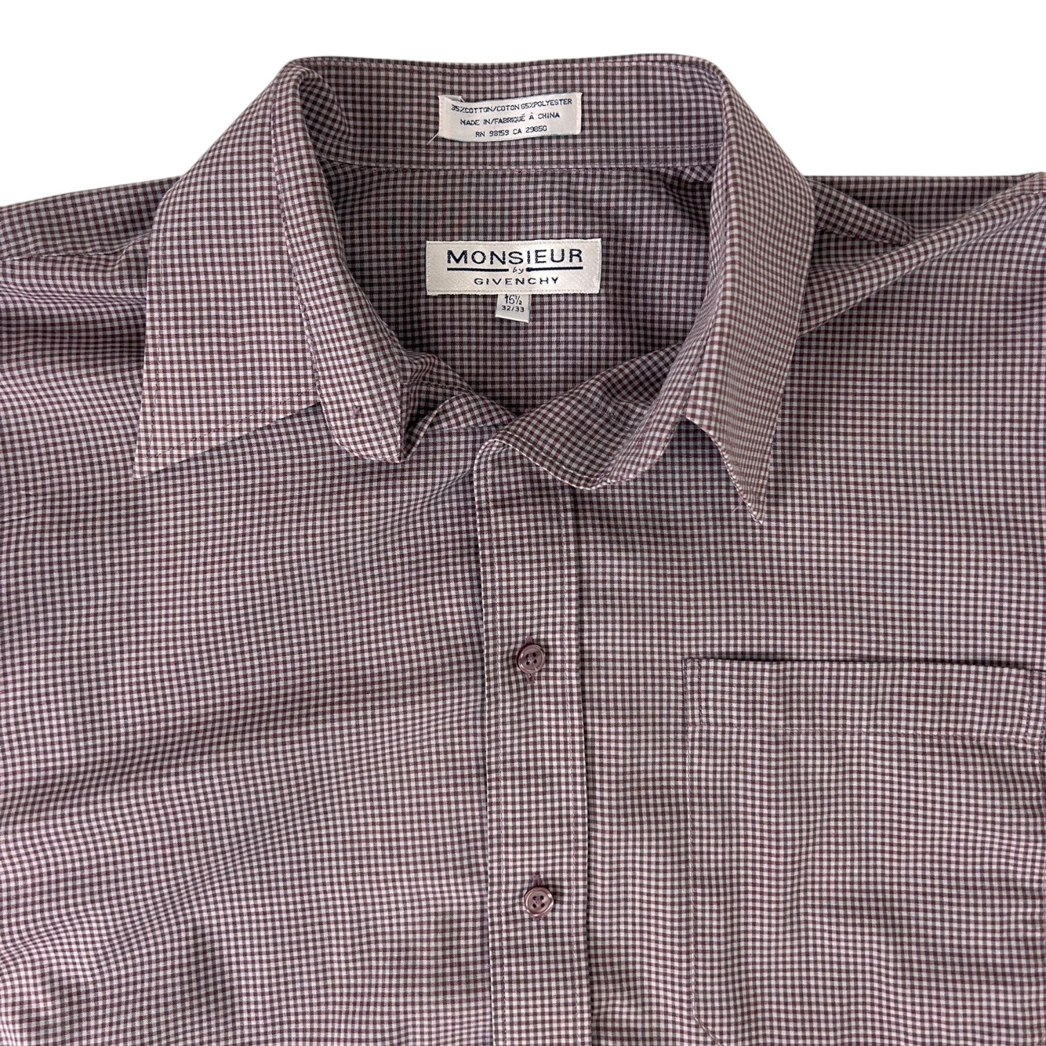 Vintage Monsiuer By Givenchy Long Sleeve Dress Shirt Red/White