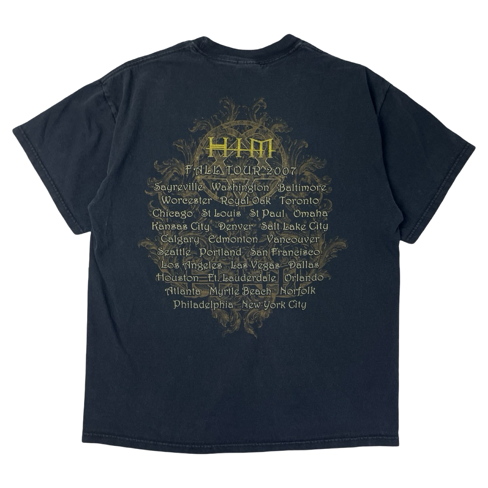 2007 HIM Heartagram 3 Skulls Band T-Shirt