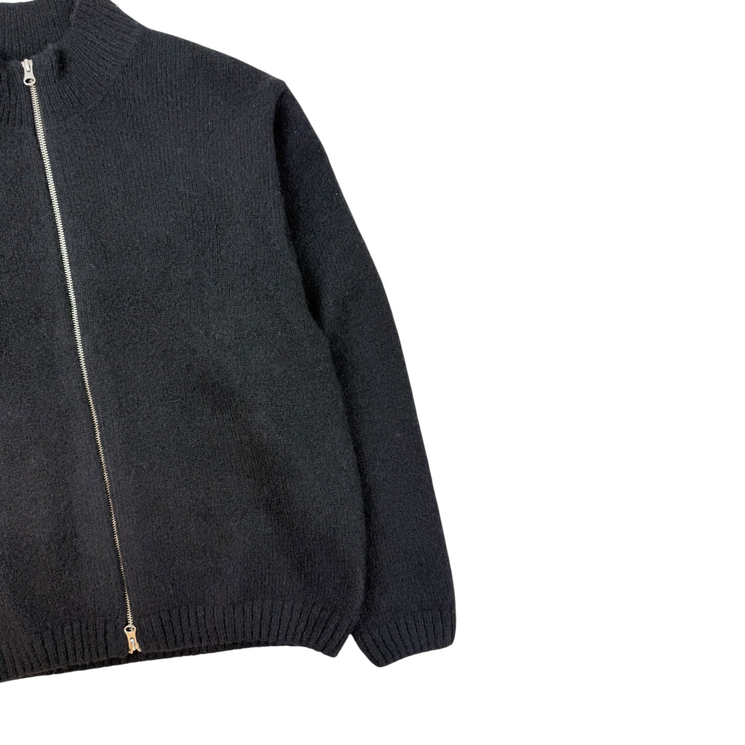 Stussy Brushed Mock Neck Zip-Up Sweater Black