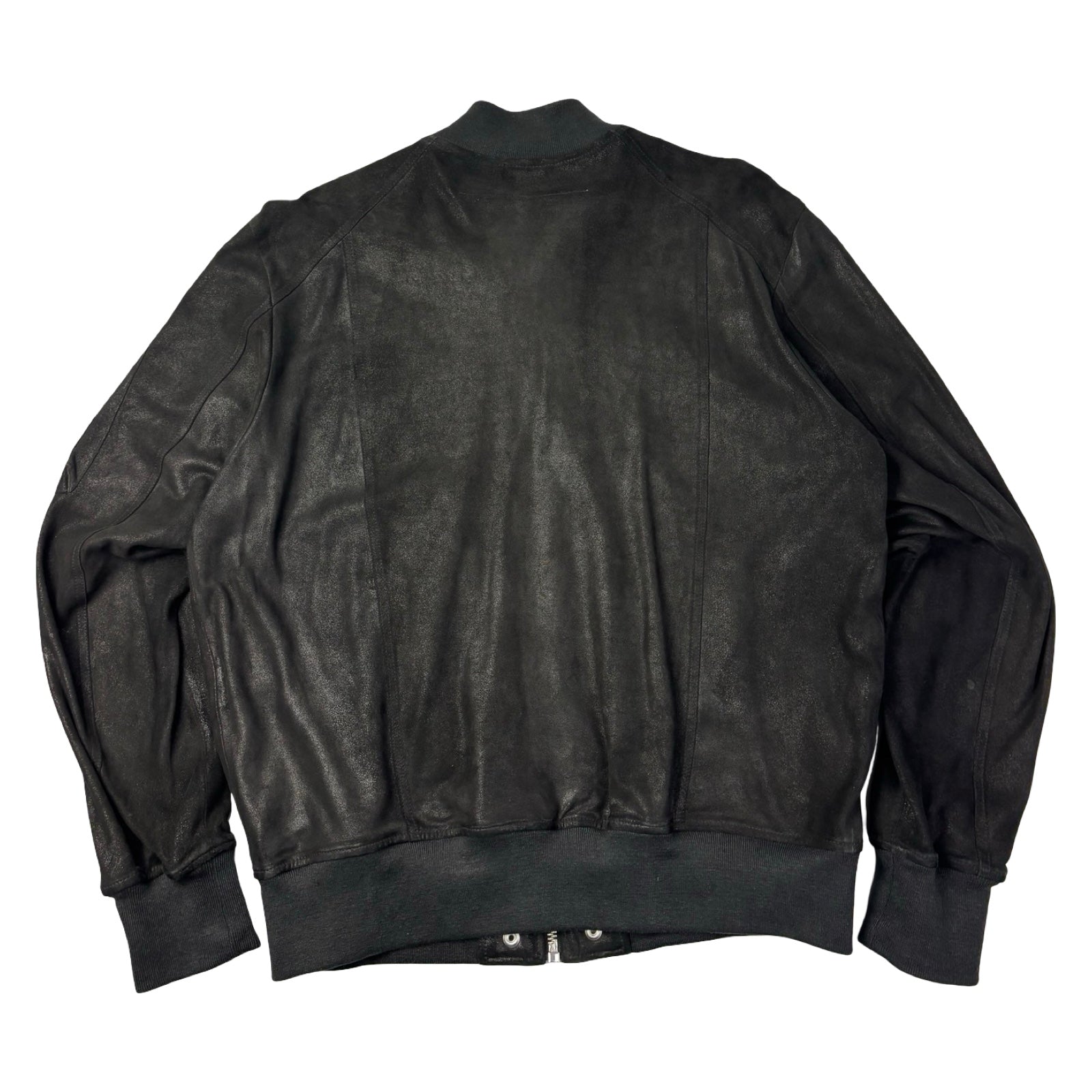 Diesel L-Nikolai Waxed Suede Bomber Jacket Black