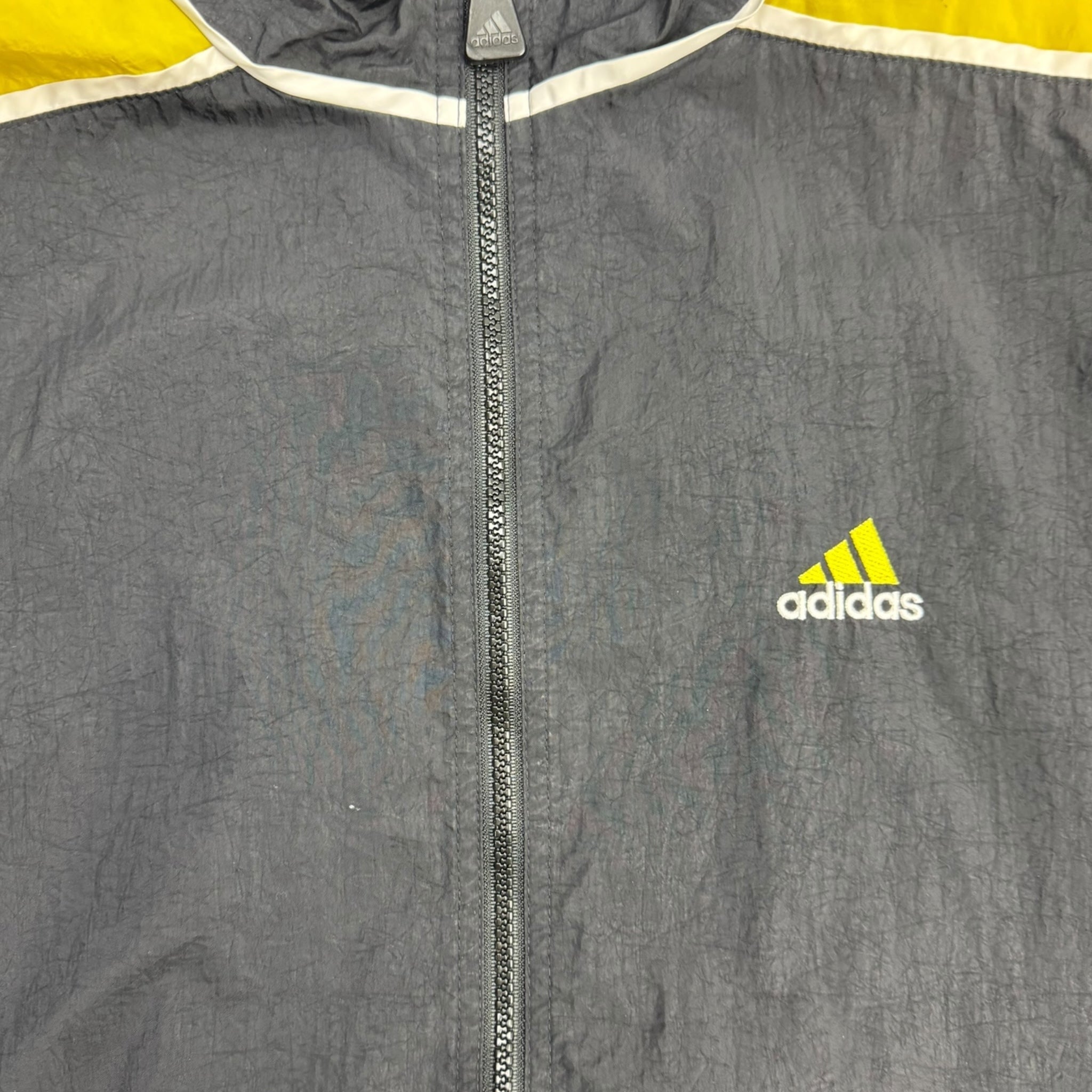 Vintage Adidas Vented Windbreaker Black/Yellow