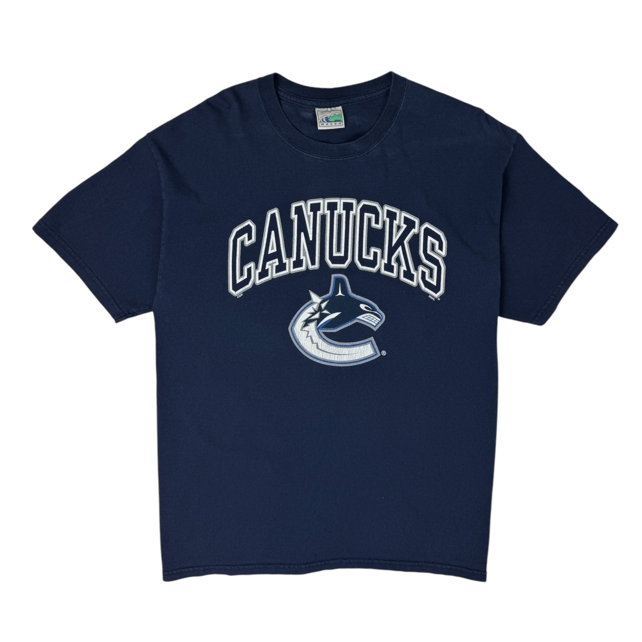 Y2K Canucks Orca Logo Tee Waves Navy Blue