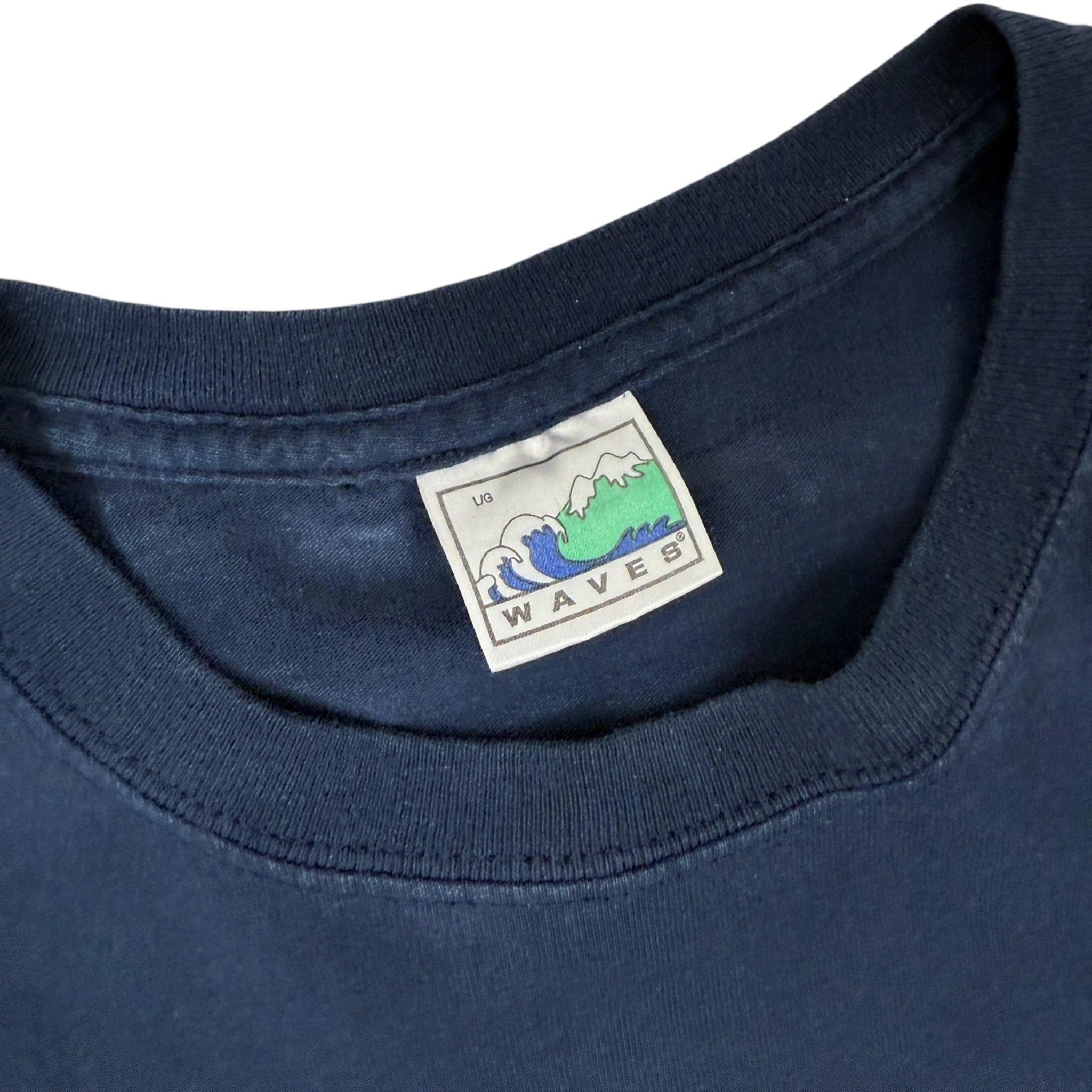 Y2K Canucks Orca Logo Tee Waves Navy Blue