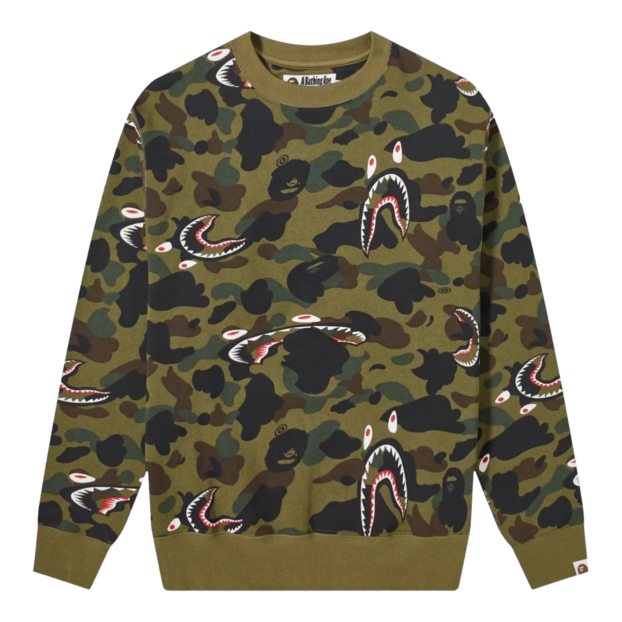 Bape Shark 1ST Camo Relax Crew Sweatshirt