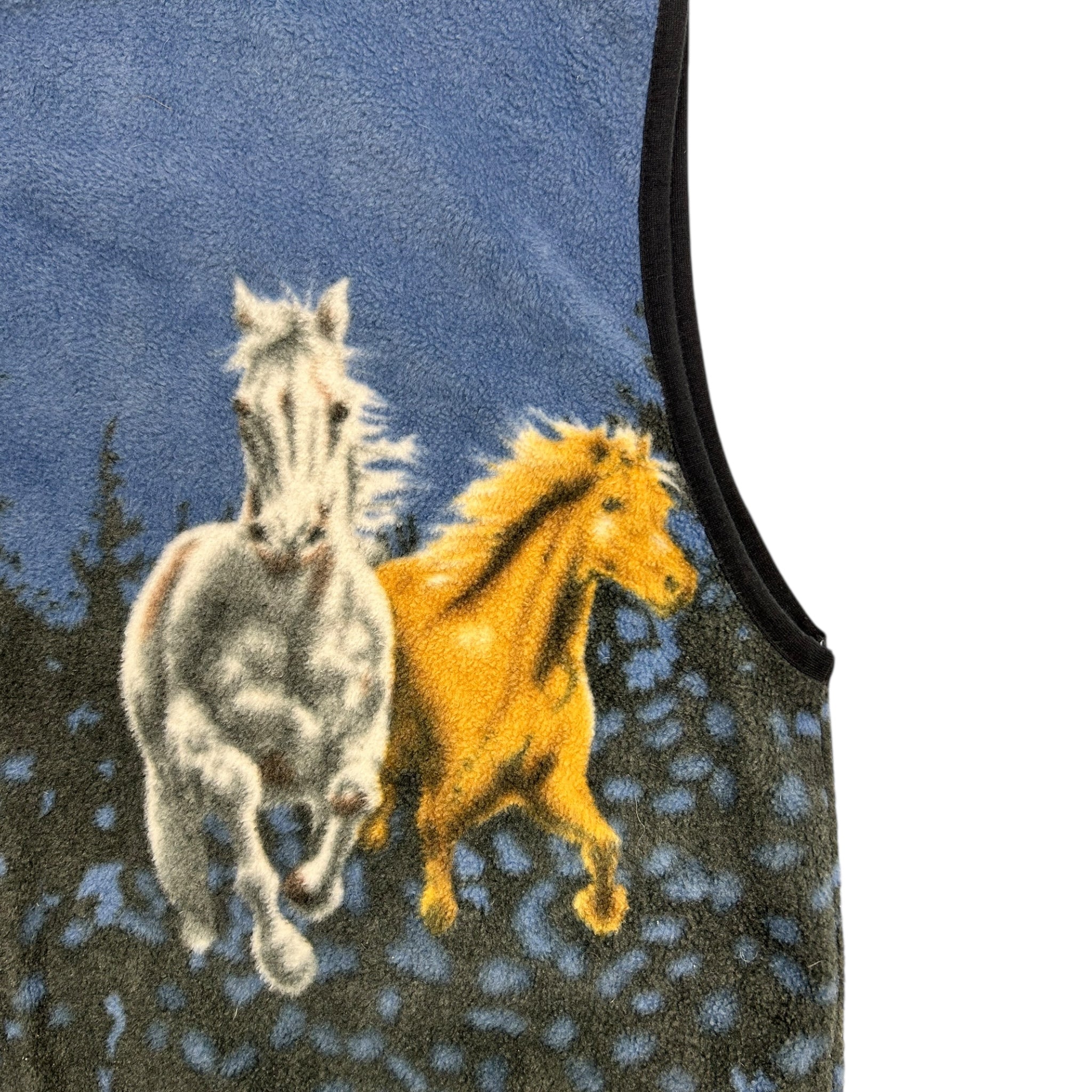 Vintage Galloping Horses Fleece Vest