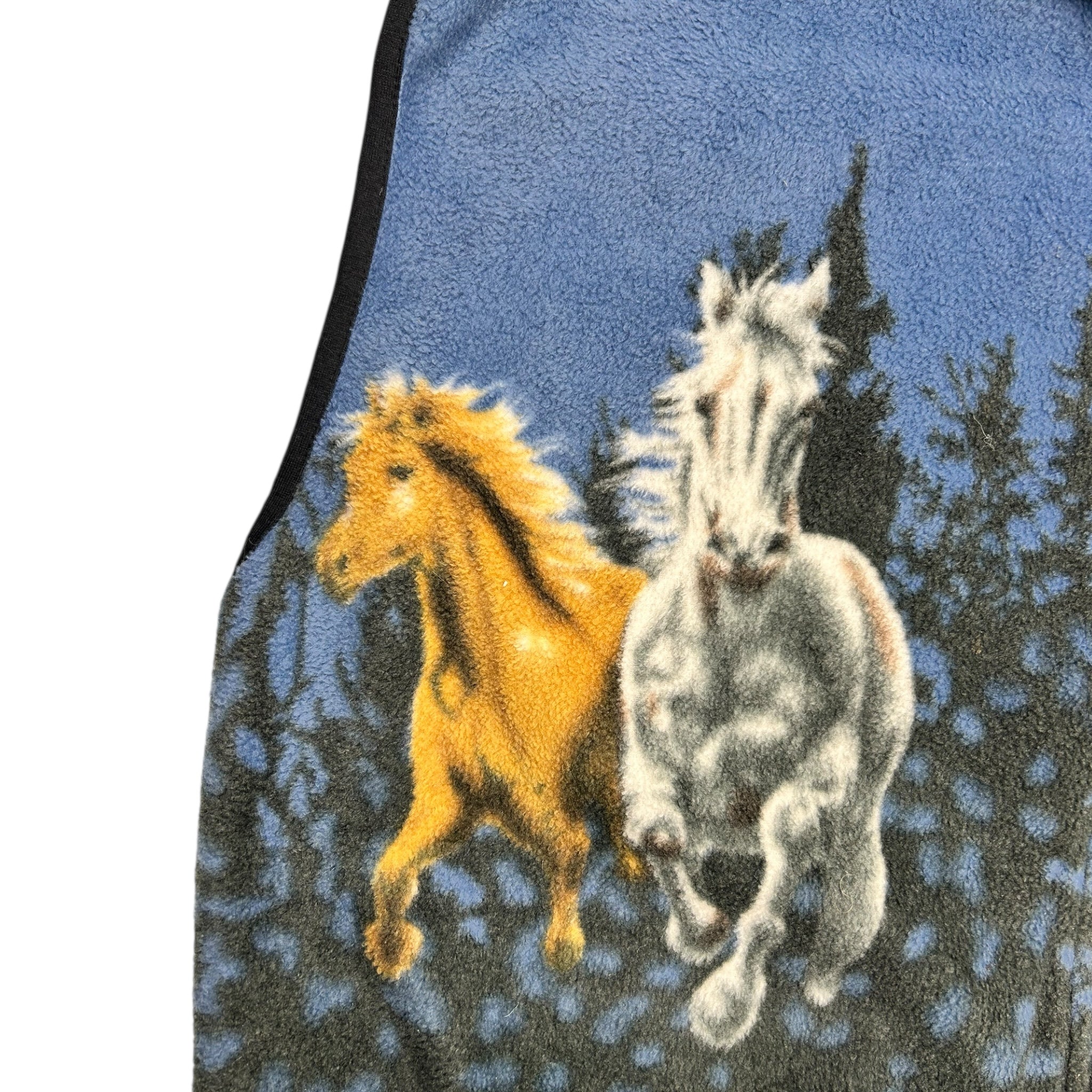 Vintage Galloping Horses Fleece Vest