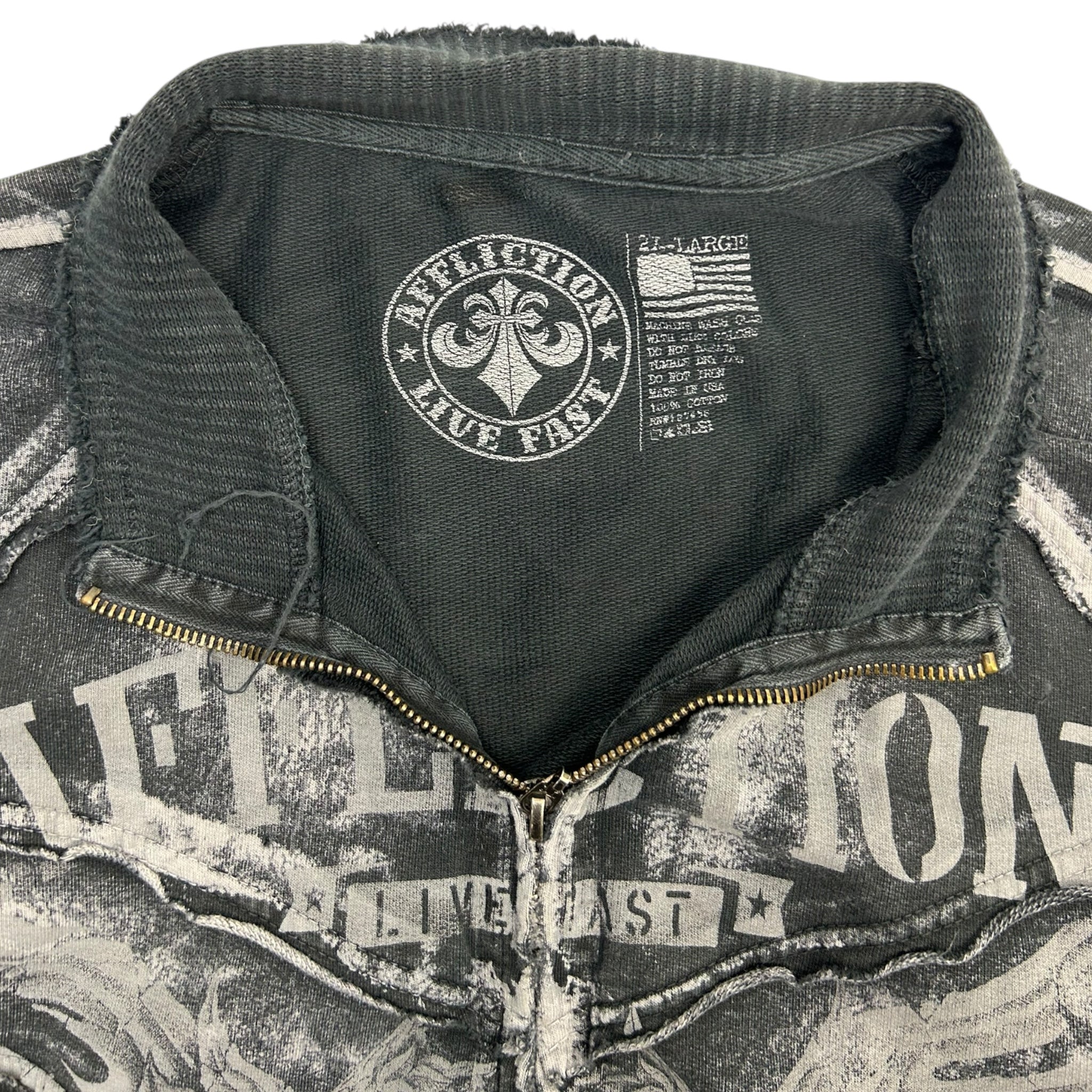 Vintage Y2K Affliction Zip Up Sweater