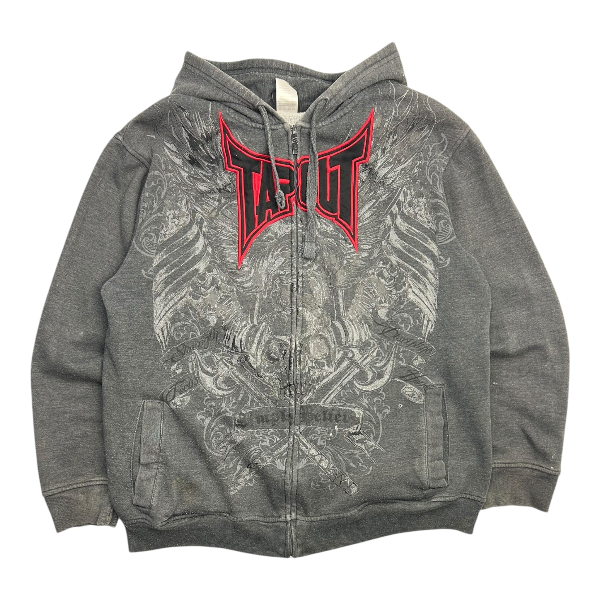 Y2K Tapout Cyber Goth Zip Up Sweater