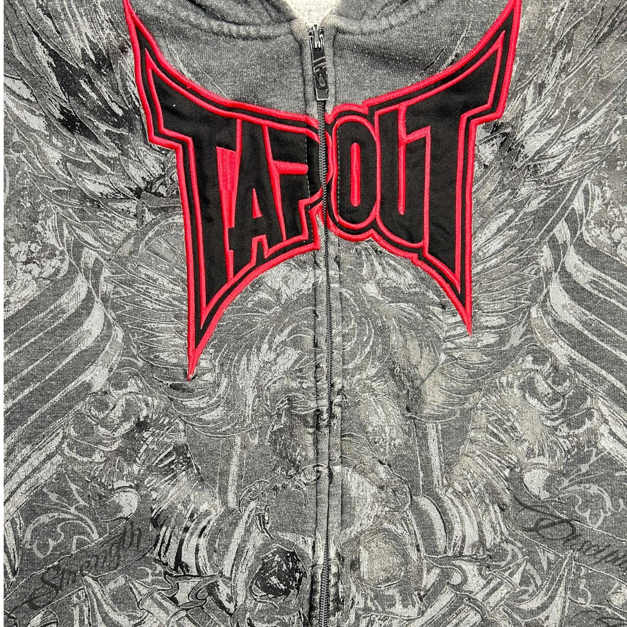 Y2K Tapout Cyber Goth Zip Up Sweater