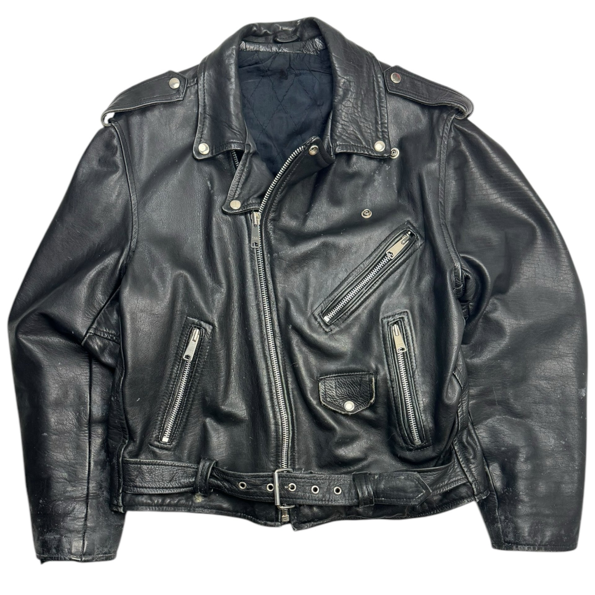 Vintage Biker Moto Leather Jacket