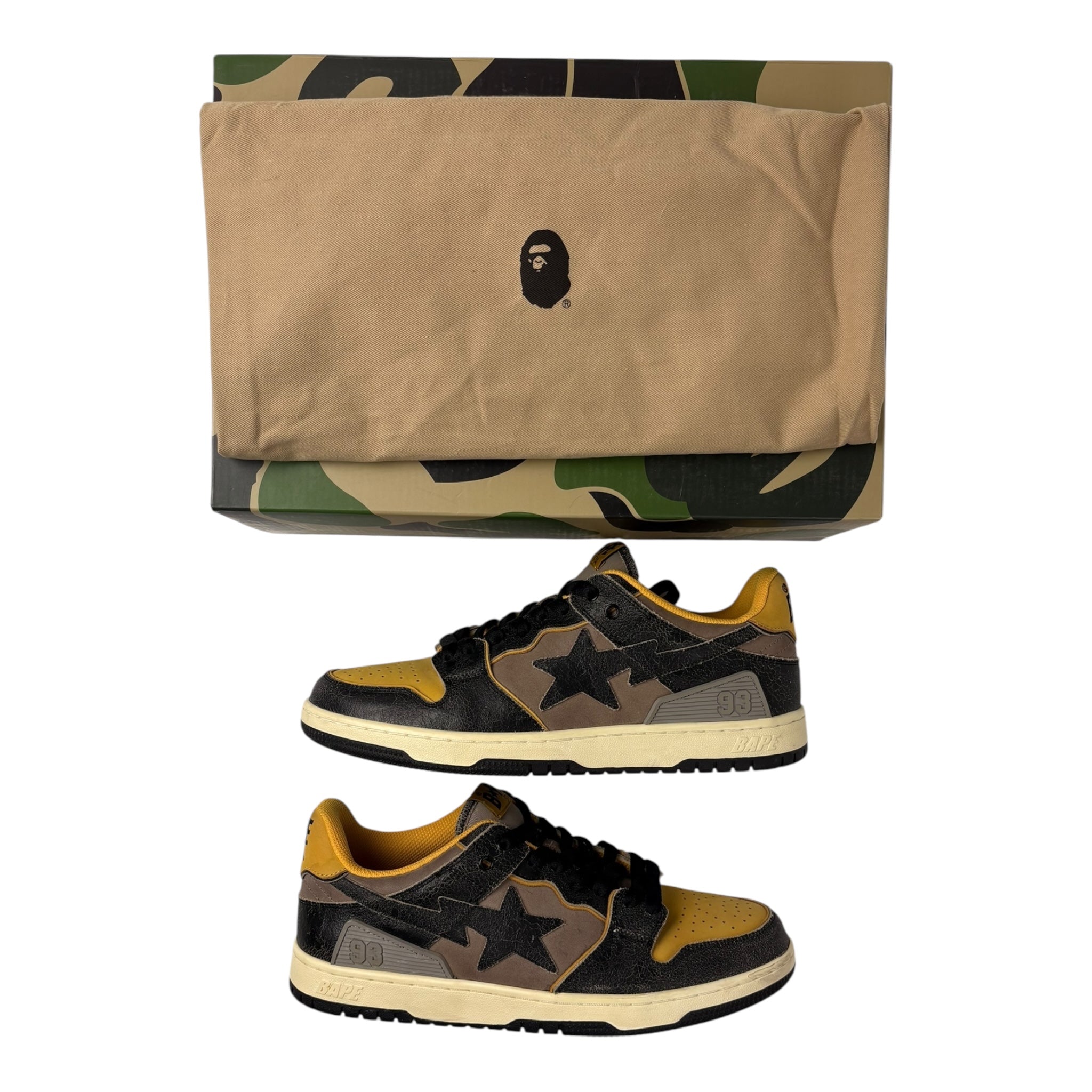 (Used) A Bathing Ape Bape Sk8sta Vintage Black Yellow