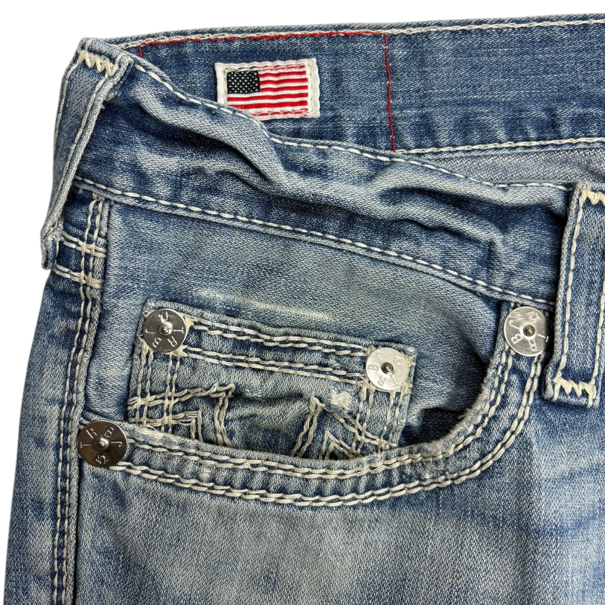 Vintage Y2K True Religion Light Wash Faded Denim