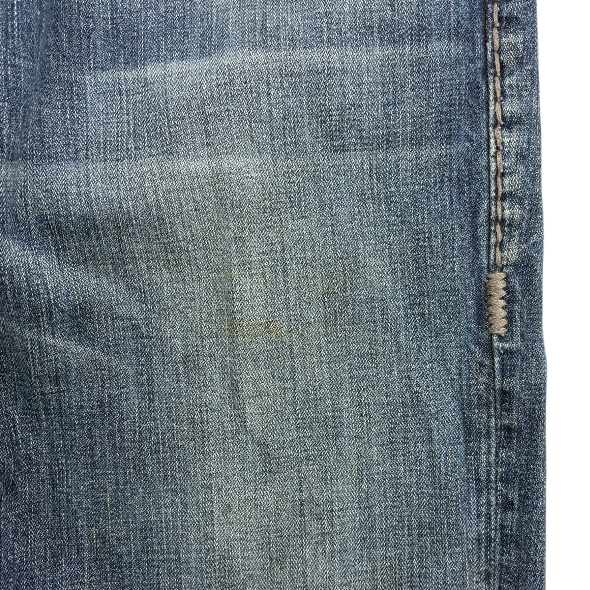 Vintage True Religion Ricky Super T Grey Stitch Medium Wash Denim