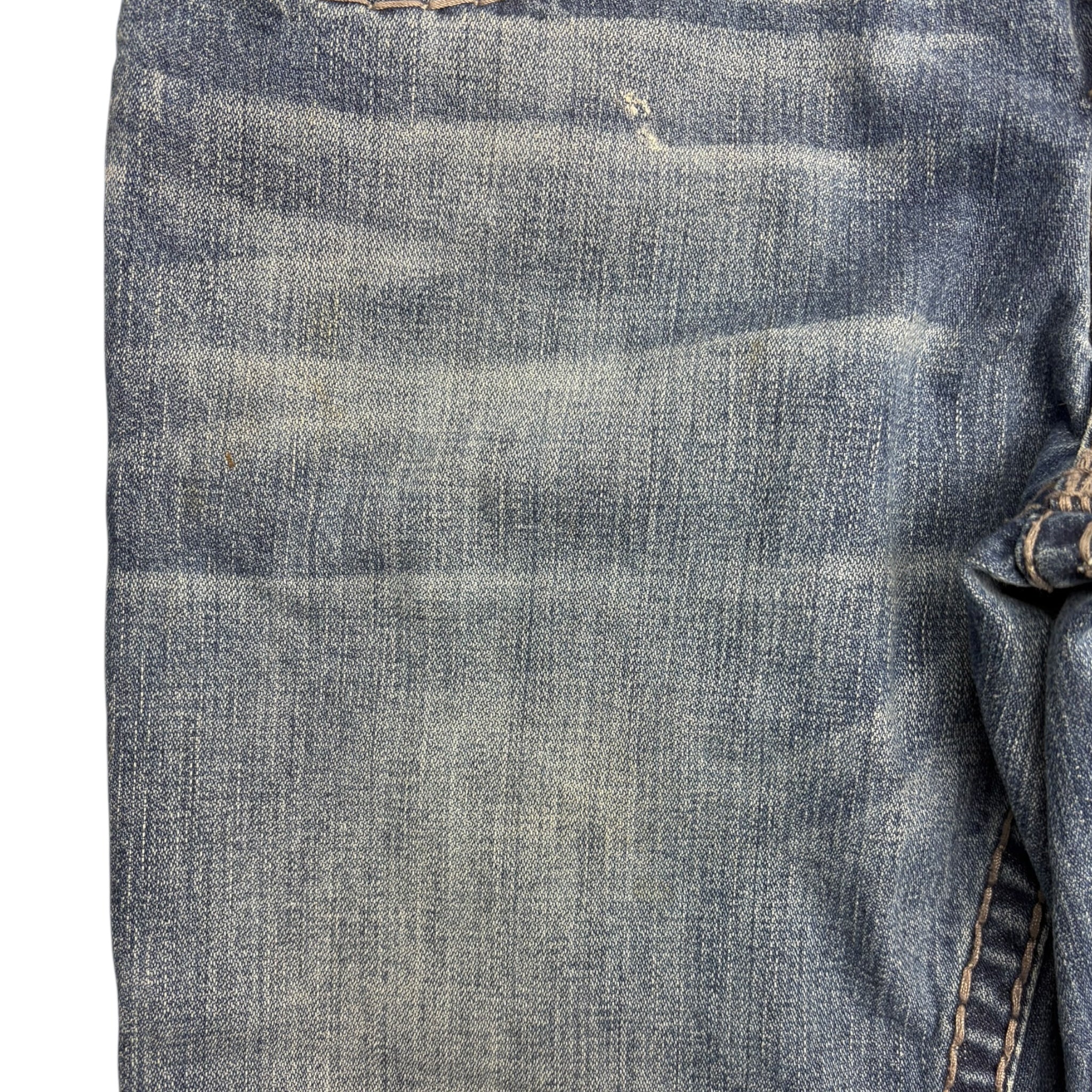 Vintage True Religion Ricky Super T Grey Stitch Medium Wash Denim