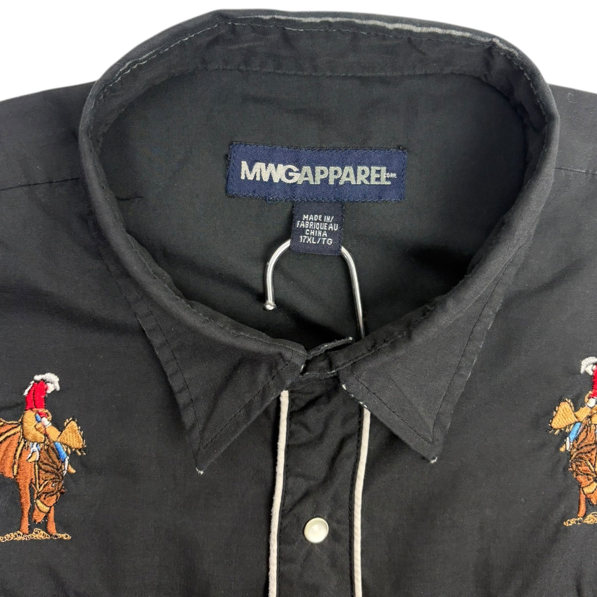 Vintage MWG Apparel Cowboy Embroidery Pearl Snap