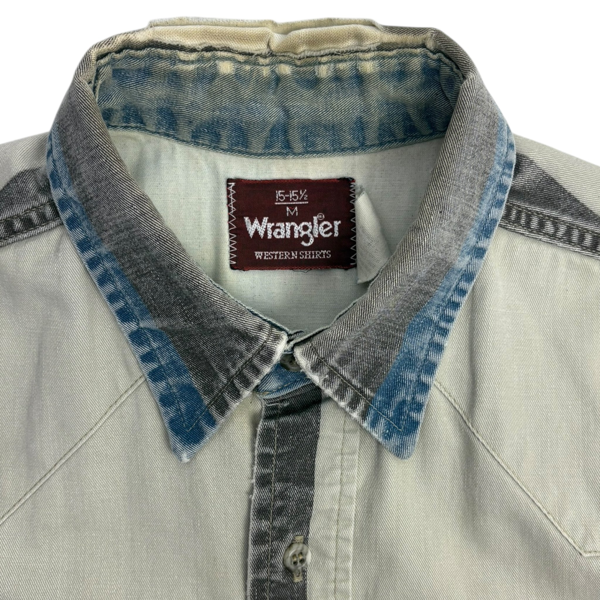 Wrangler Authentic Western Wear Vertical Stripe Button Up Navy/Light Blue