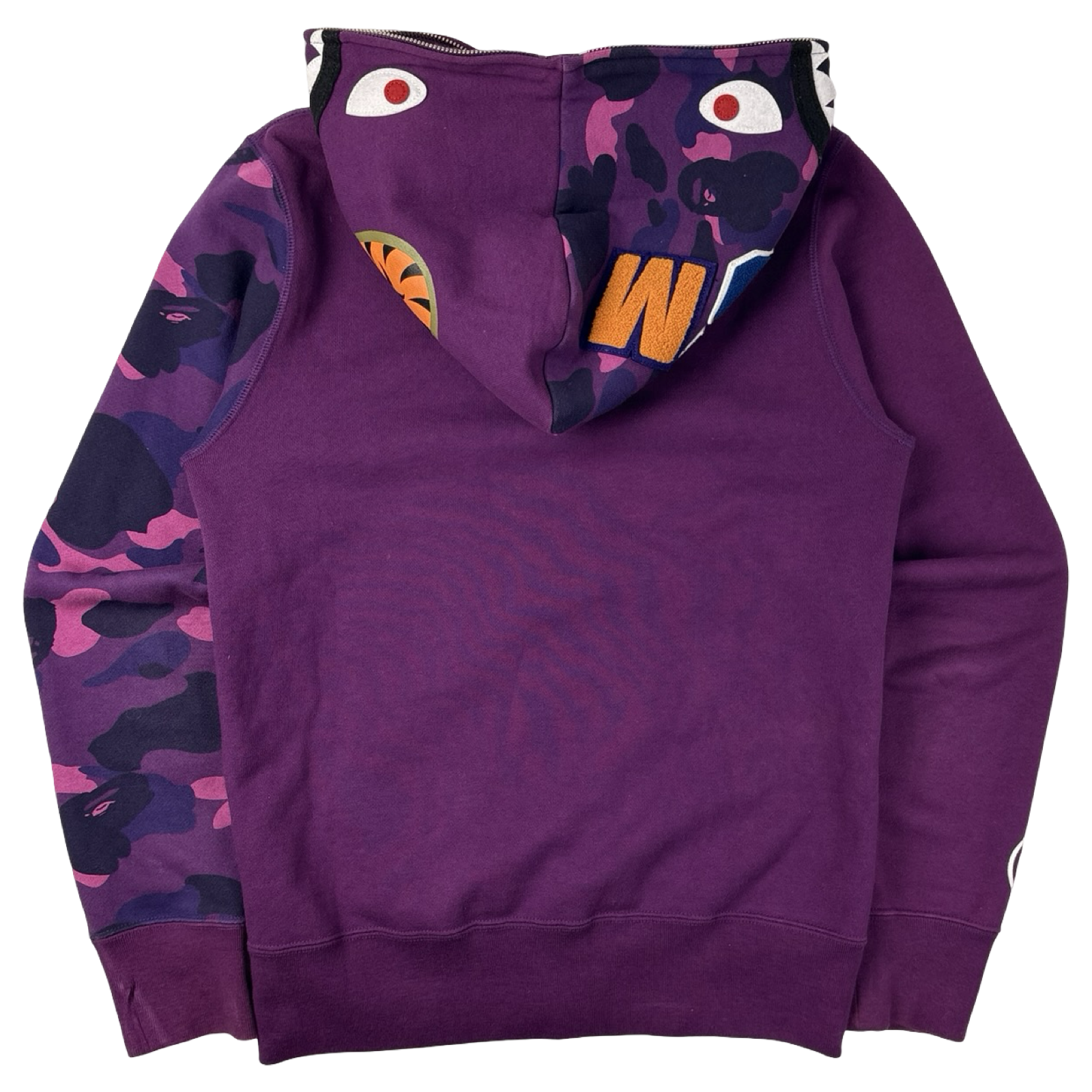 BAPE Color Camo Sleeve Shark Hoodie Purple