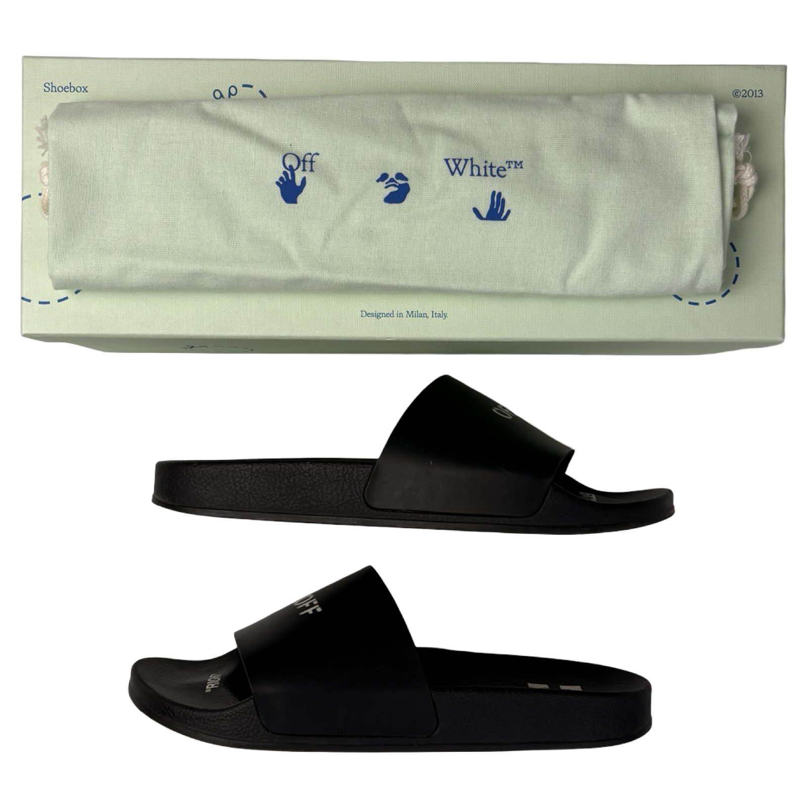 Off-White Pool Slider Black & White