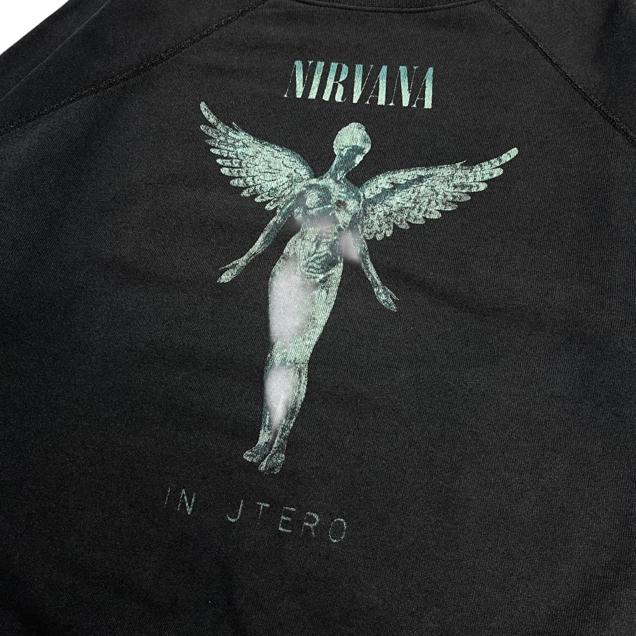 Vintage Nirvana In Utero Crewneck Faded Black