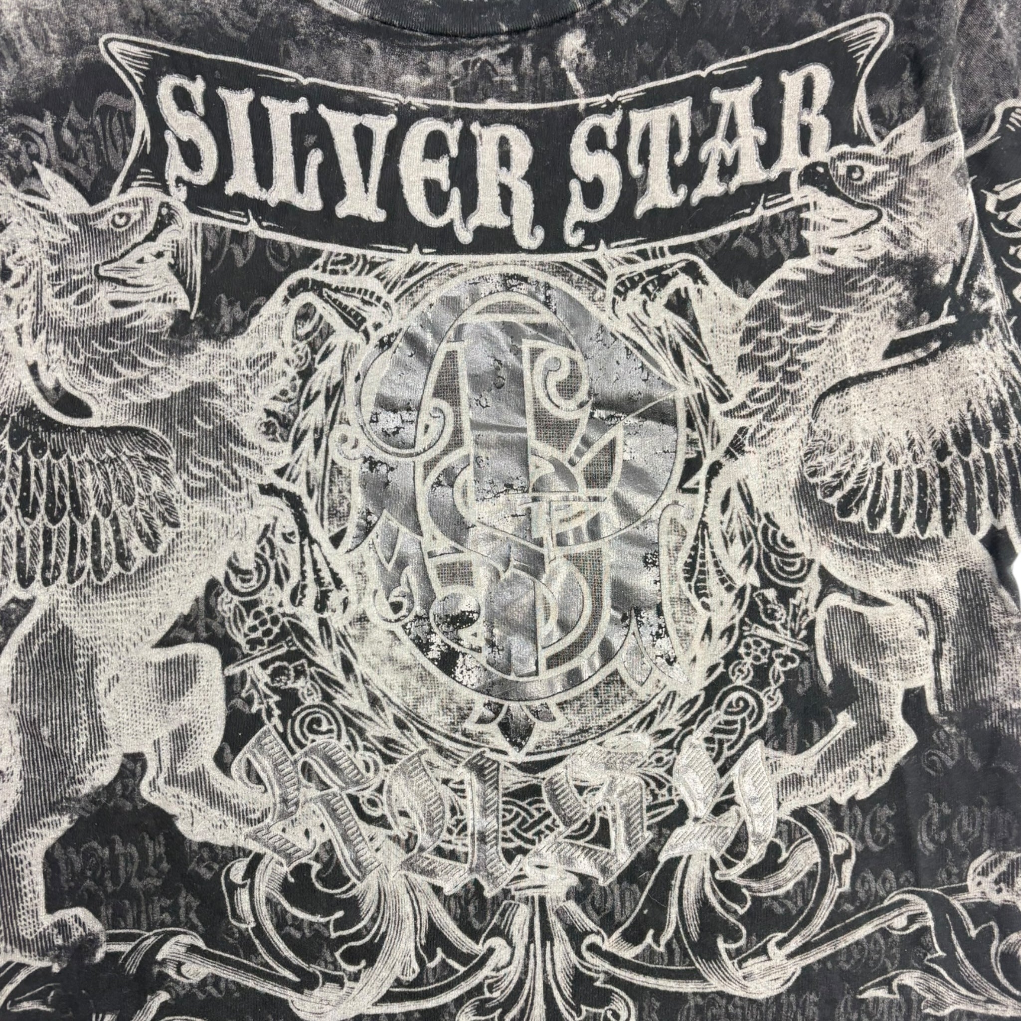 Y2K Silverstar Cyber Fleur-De-Lis Mall Goth T-Shrit