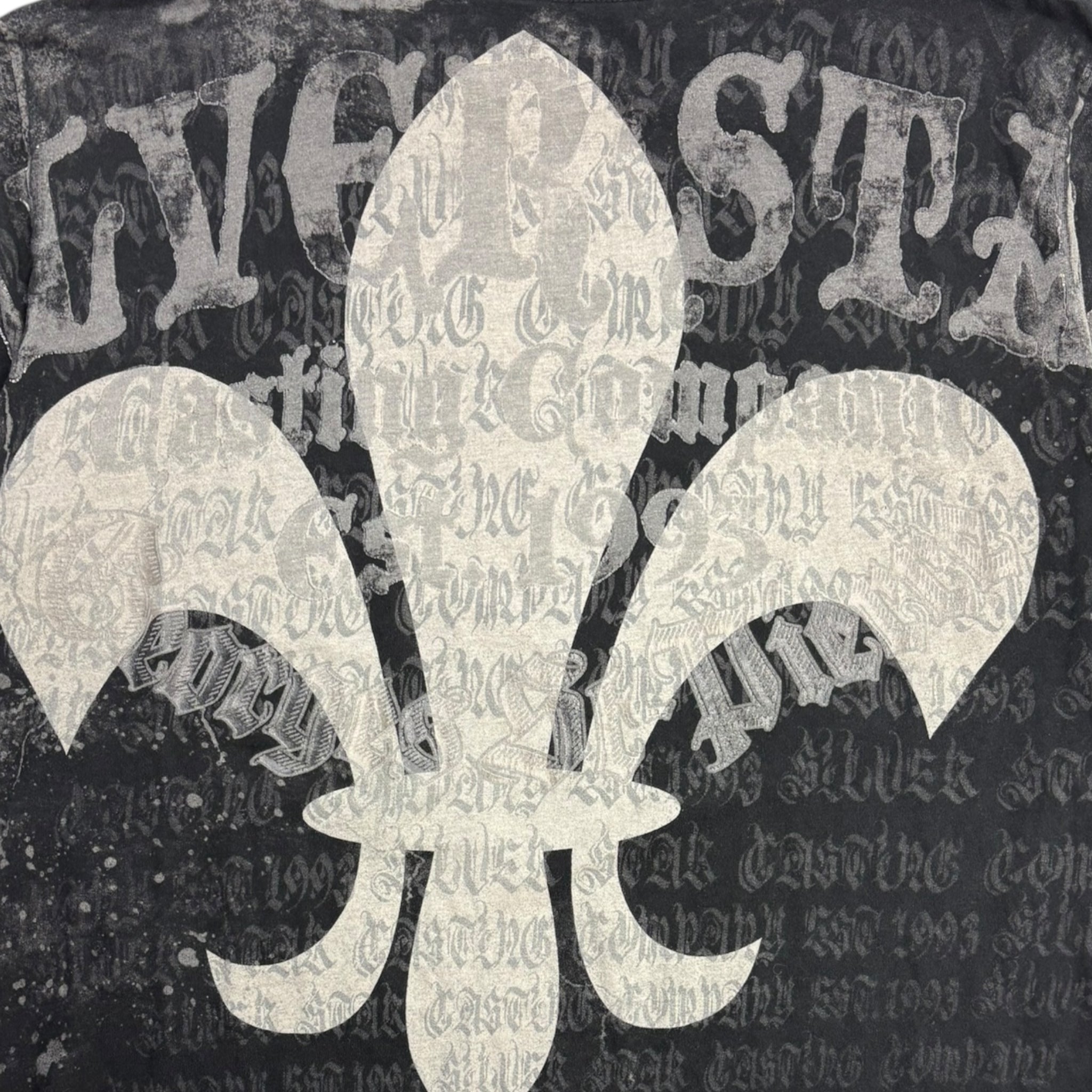 Y2K Silverstar Cyber Fleur-De-Lis Mall Goth T-Shrit