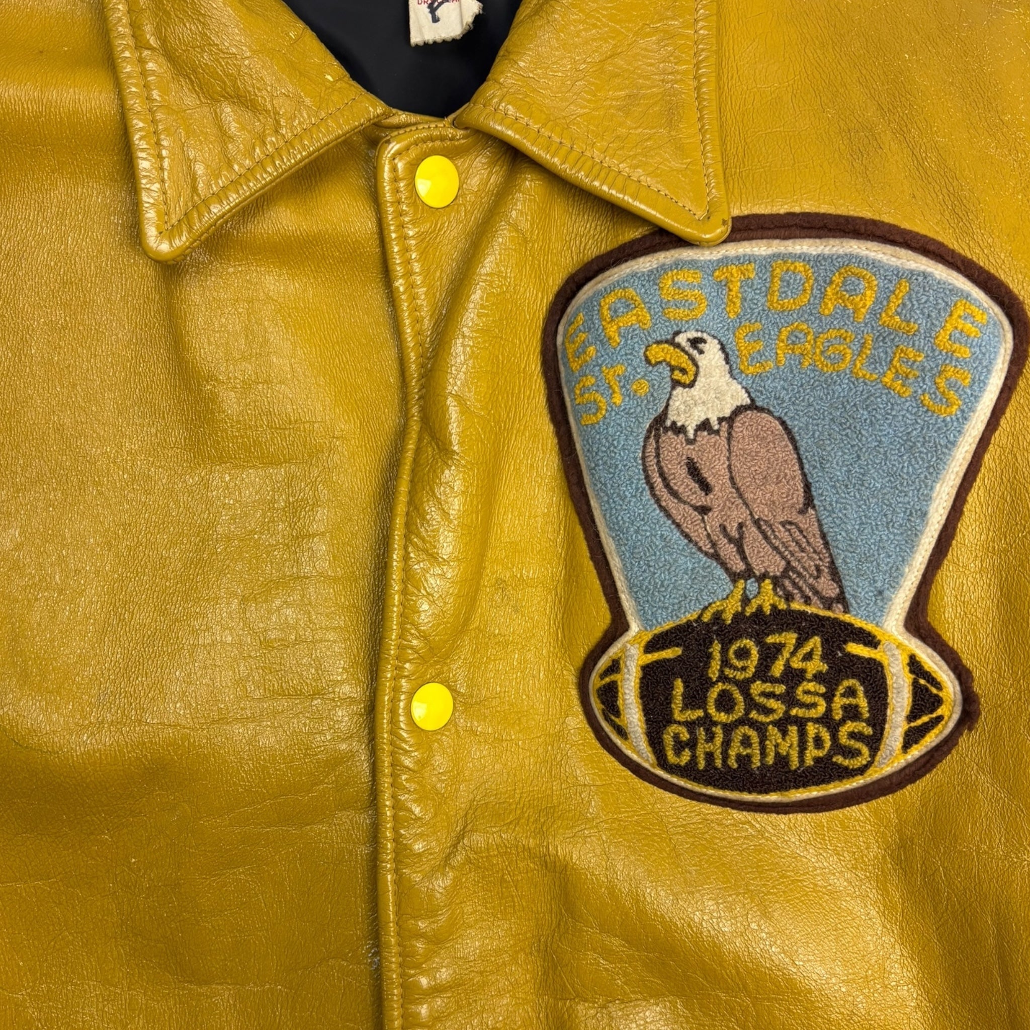 1974 Lossa Champs Eastdale Eagles Leather Varsity Jacket