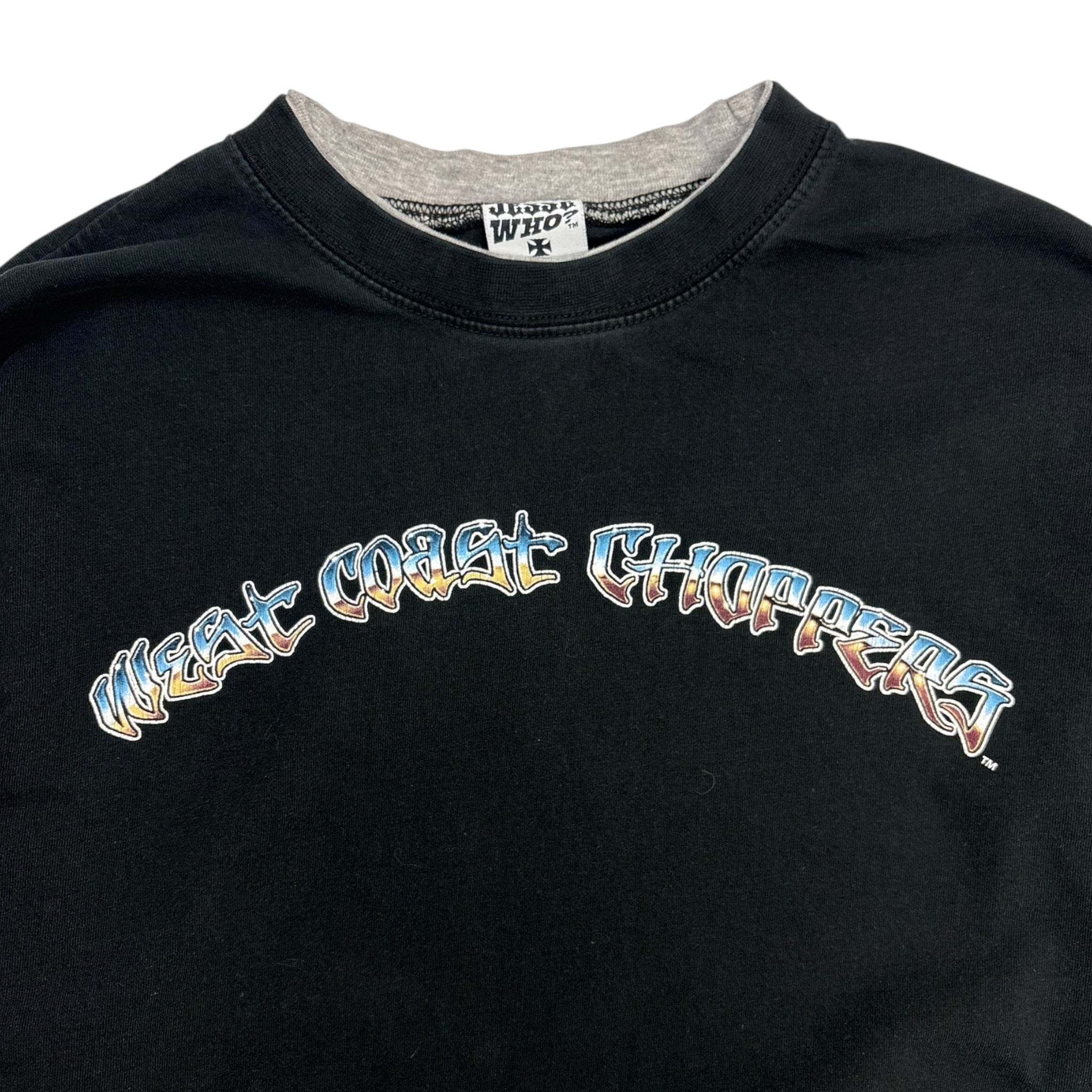 Y2K West Coast Choppers Spiderweb Sleeve Layered Shirt
