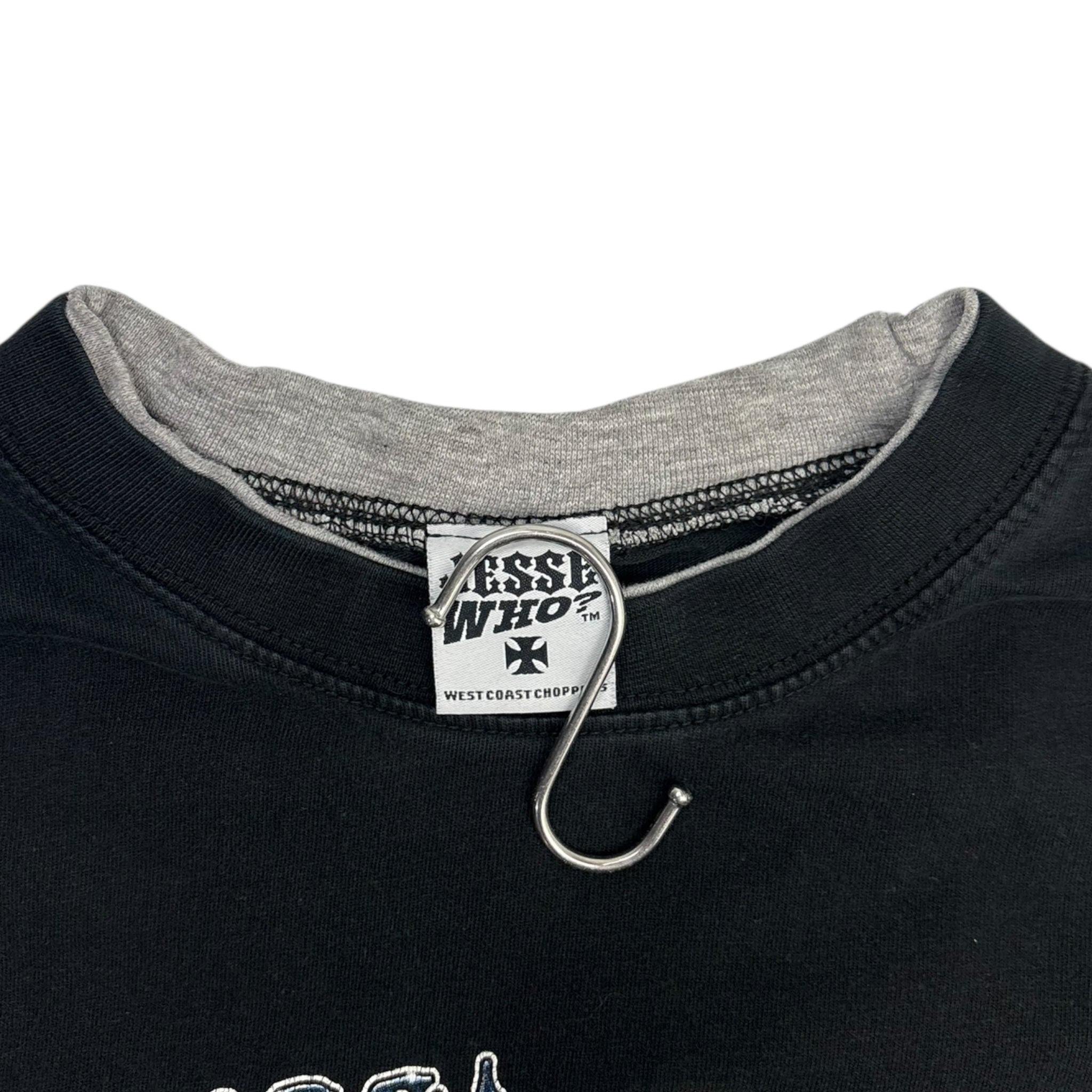 Y2K West Coast Choppers Spiderweb Sleeve Layered Shirt