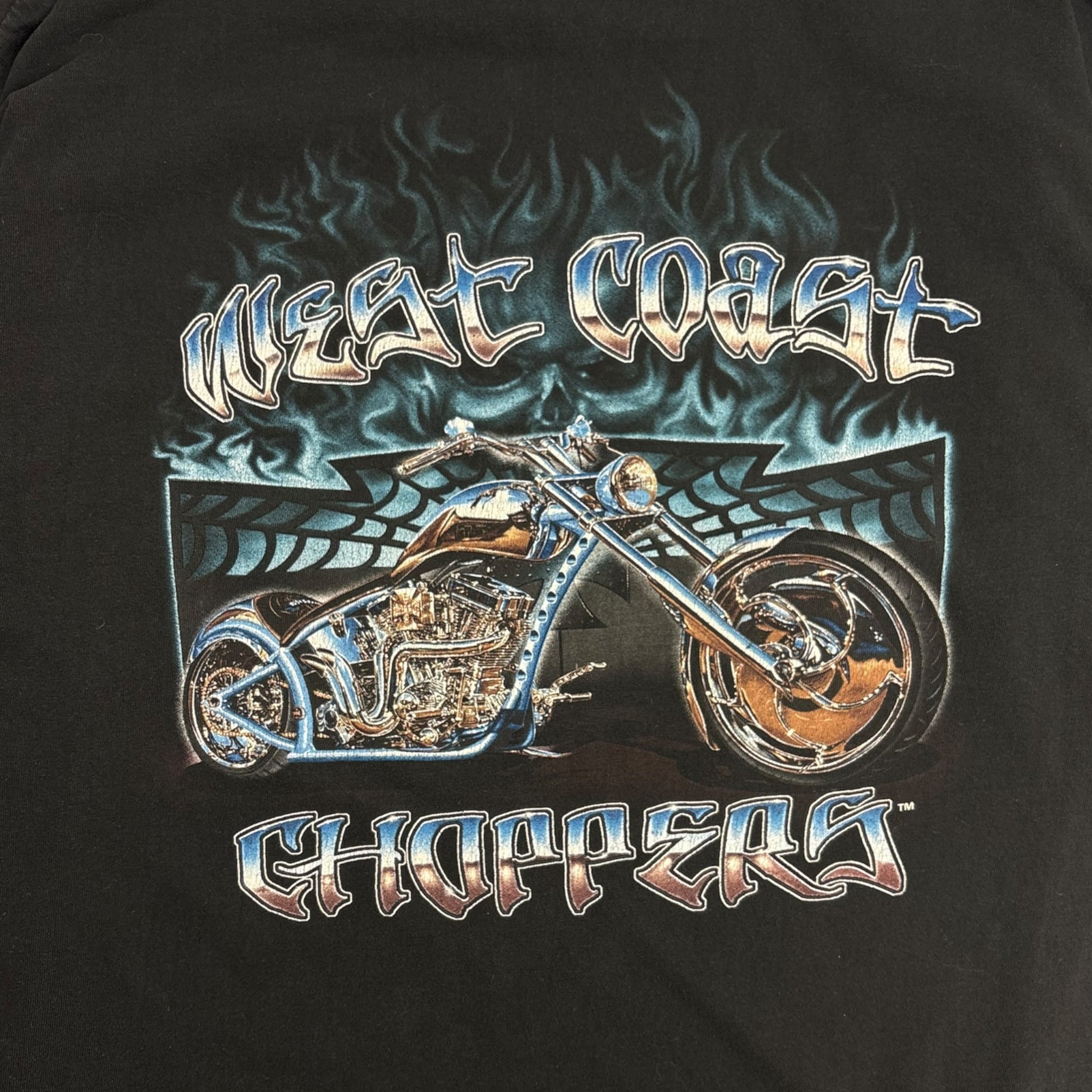 Y2K West Coast Choppers Spiderweb Sleeve Layered Shirt