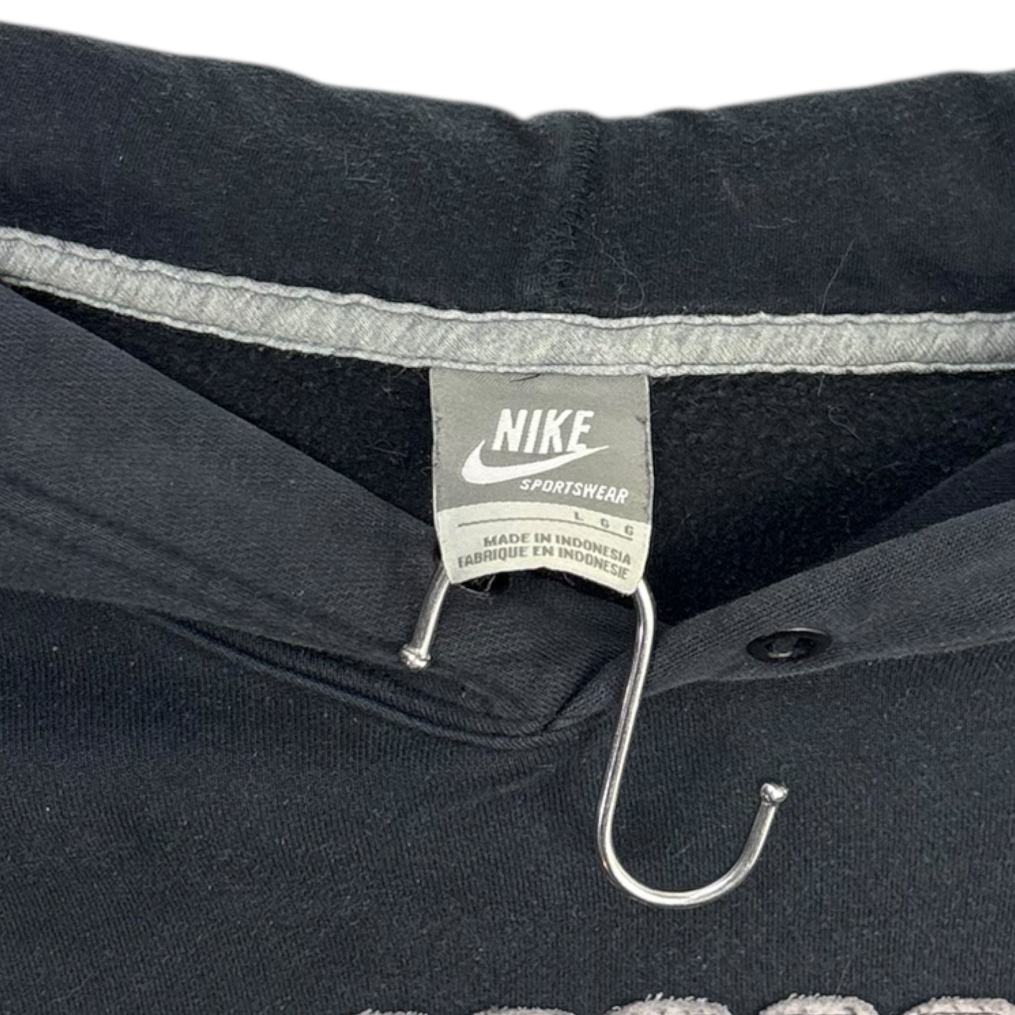 Y2K Nike Embroidered Spellout & Swoosh Hoodie Black