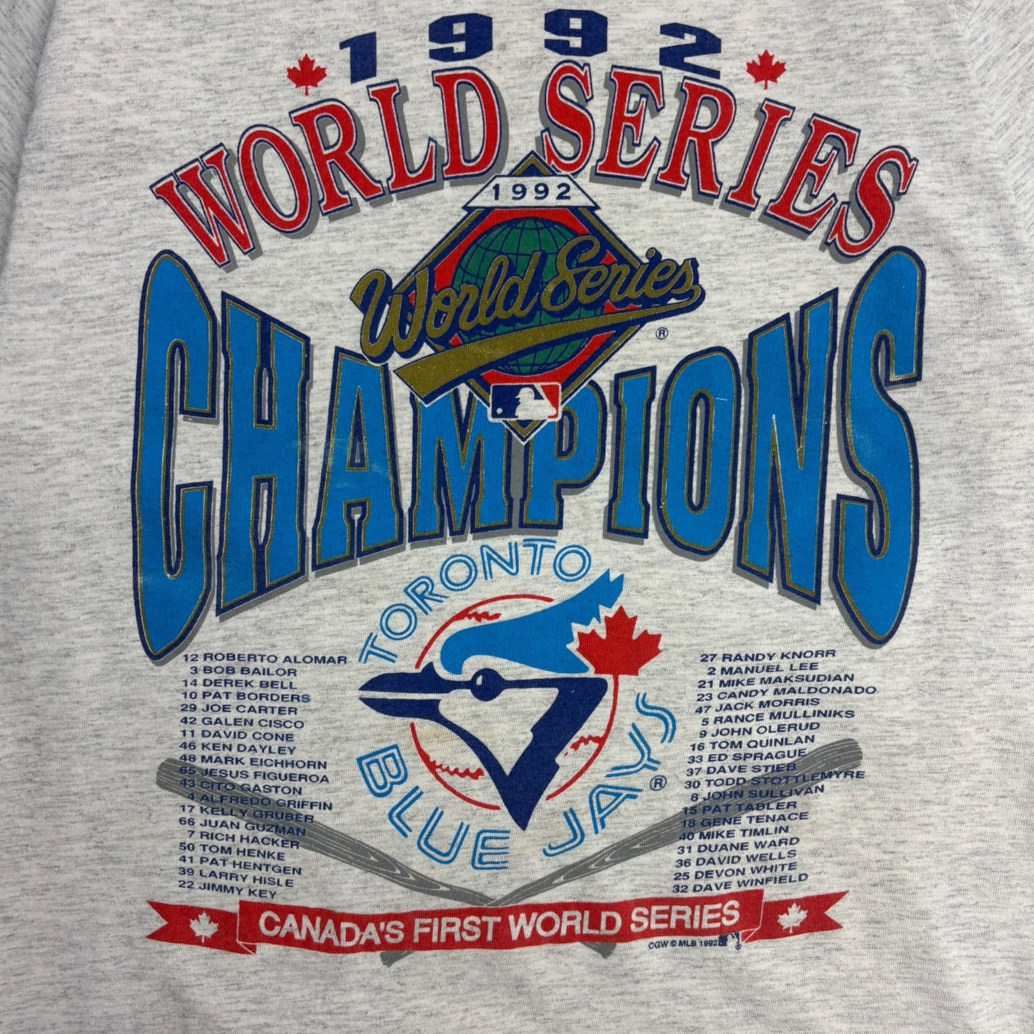 1992 MLB Toronto Blue Jays World Series Champions T-Shirt