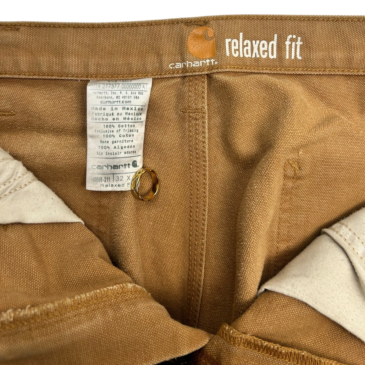 Beige Carhartt Relaxed Fit Double Knee Pants
