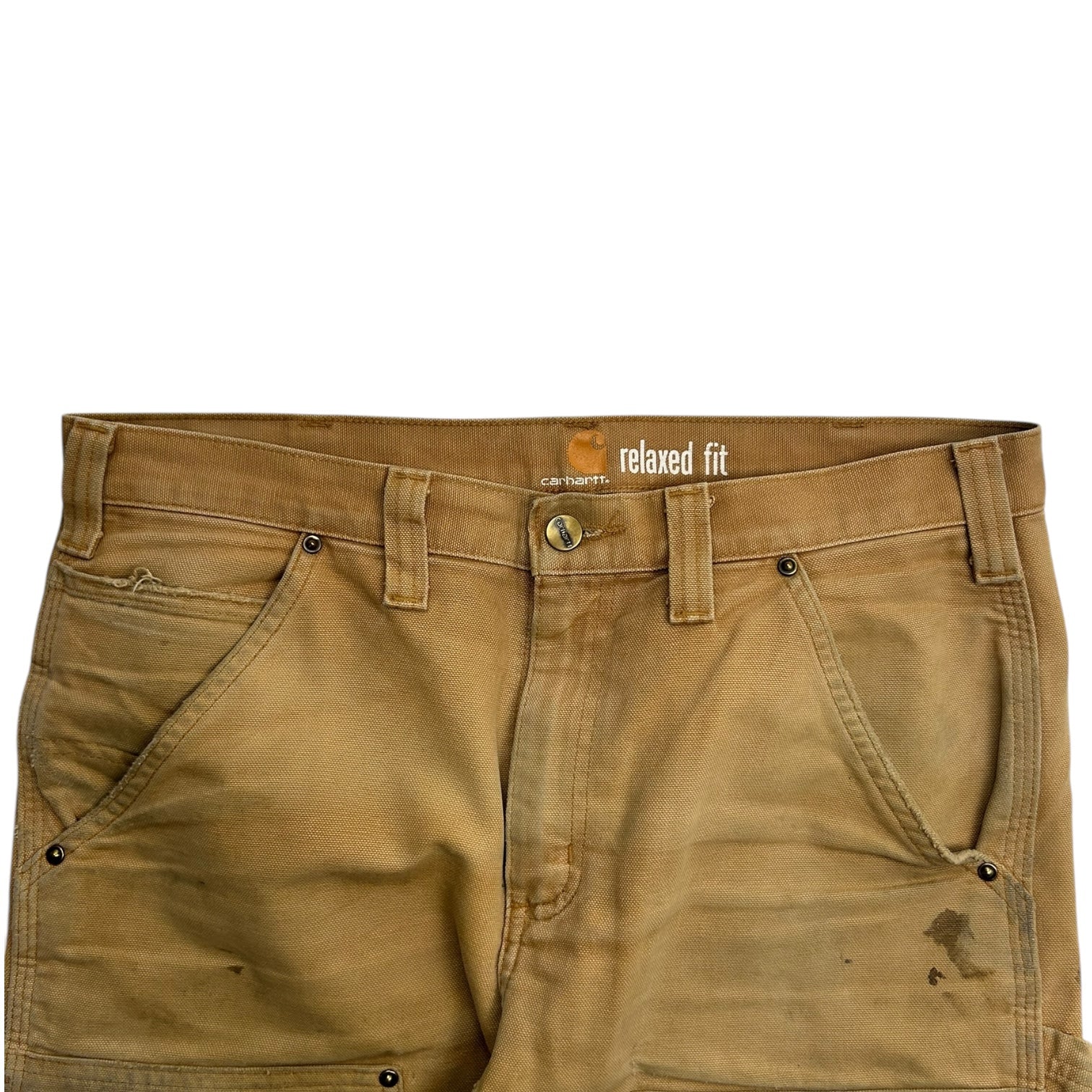 Beige Carhartt Relaxed Fit Double Knee Pants