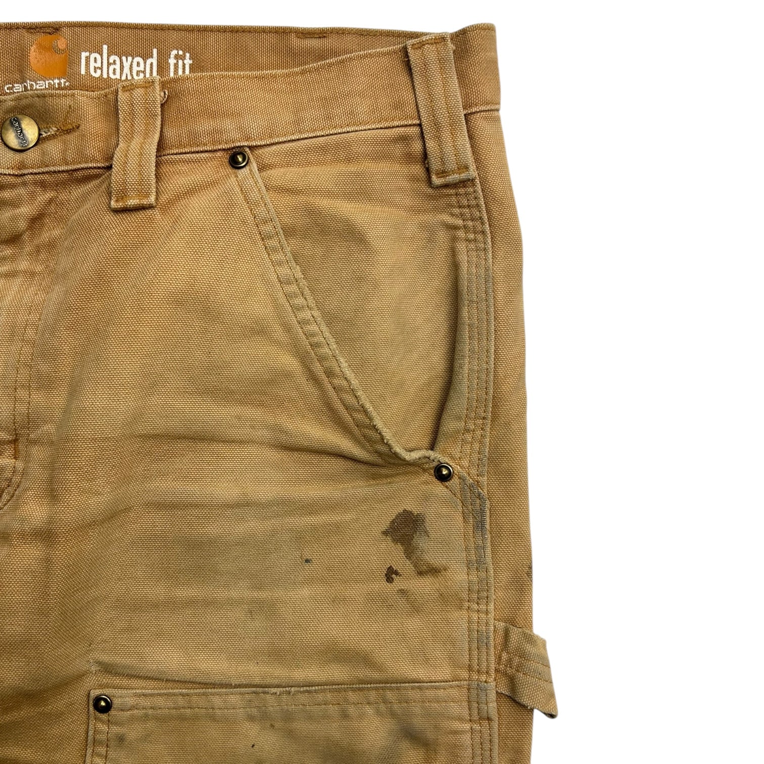 Beige Carhartt Relaxed Fit Double Knee Pants